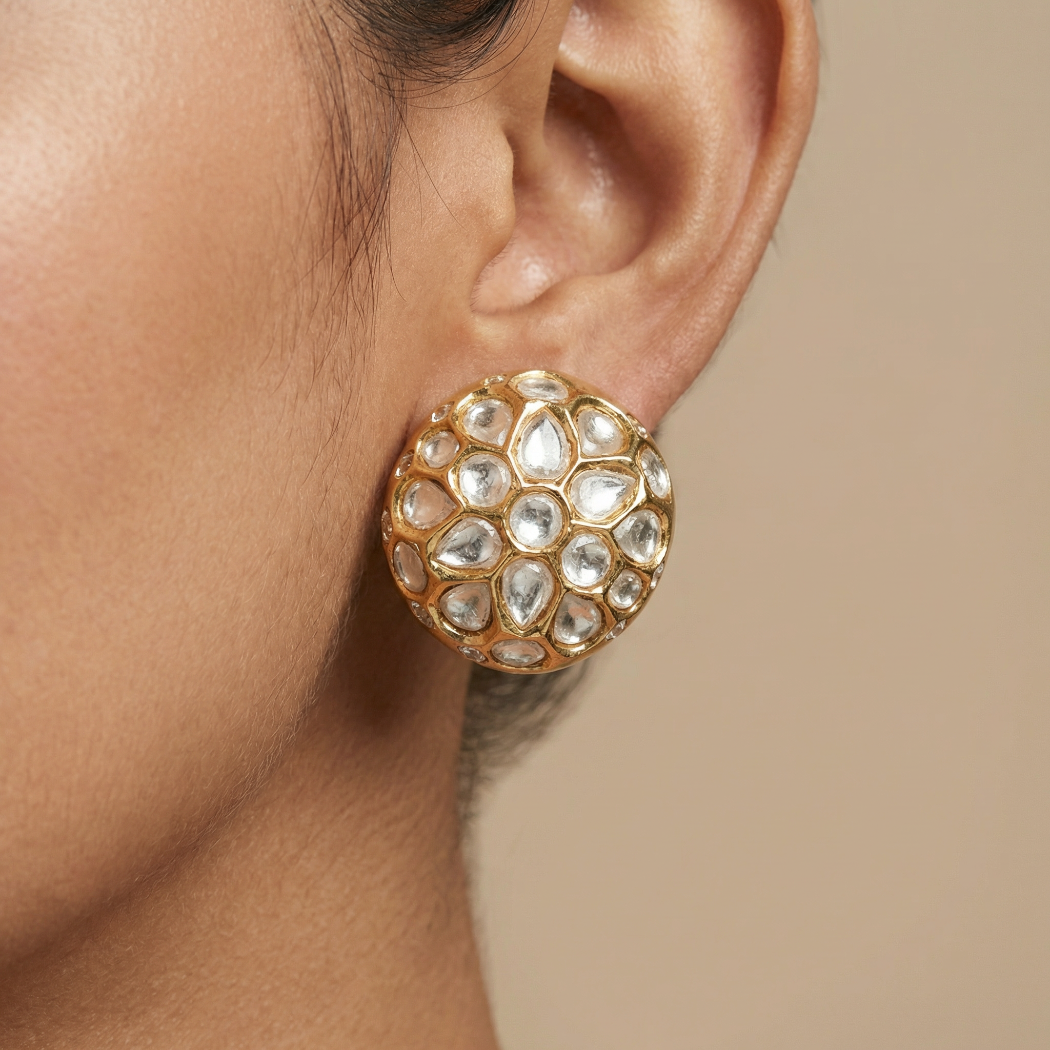 Tanishka Kundan Dome Studs