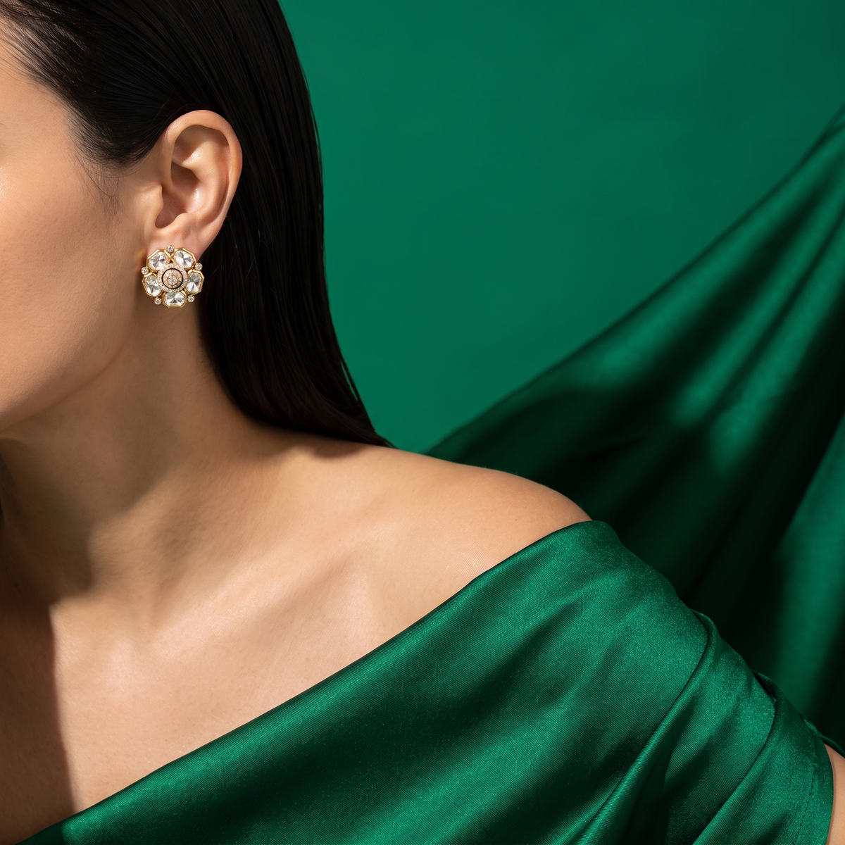 Tavina Polki Stud Earrings