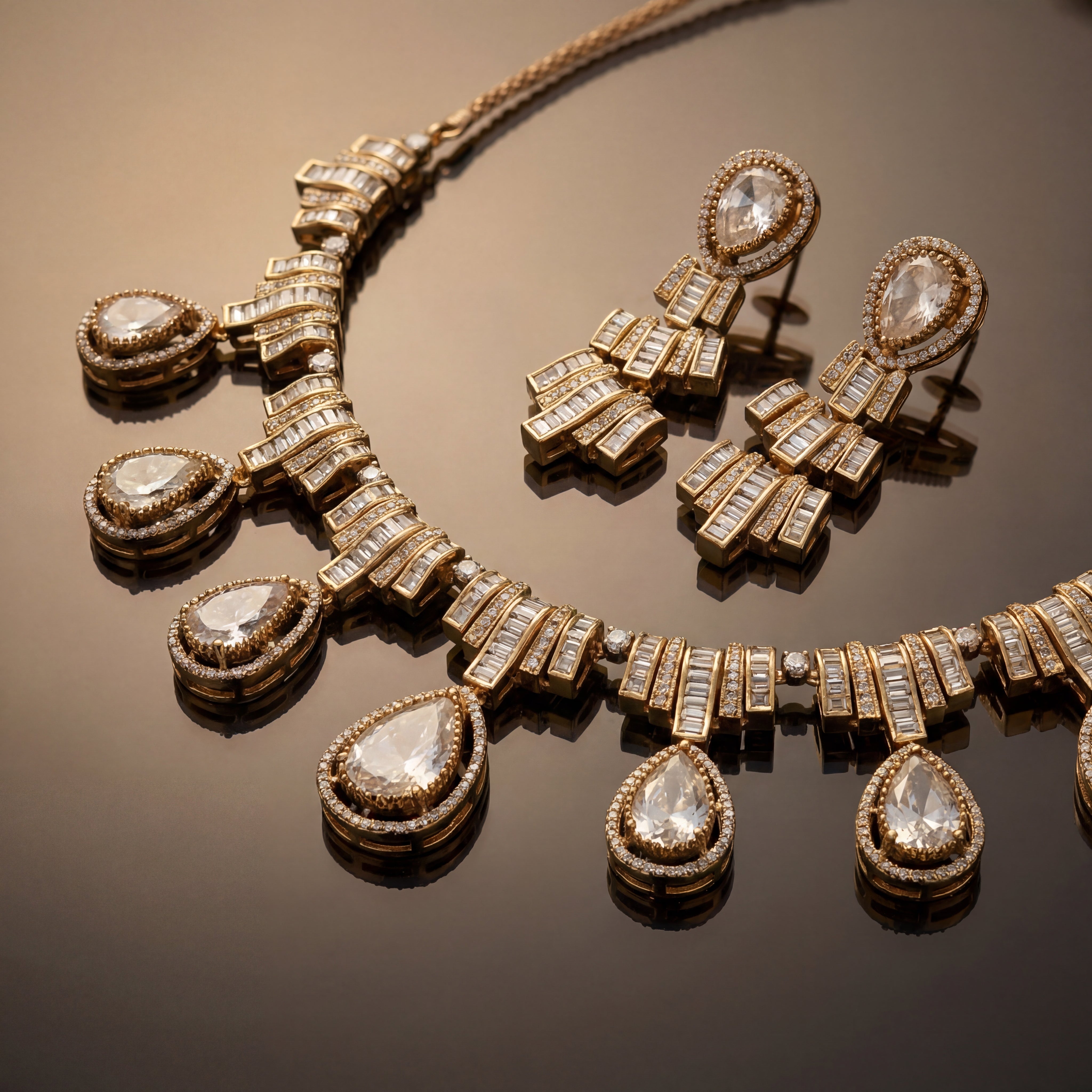 Virelle Baguette and Moissanite Set - White