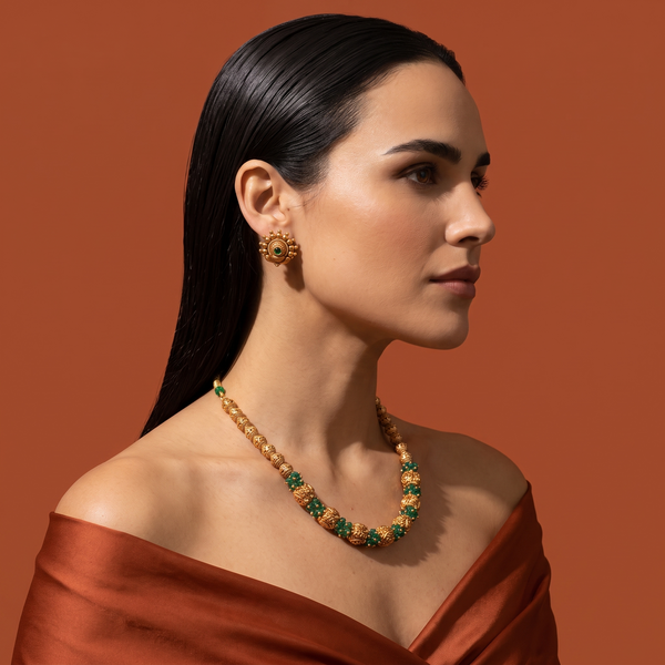 Vanika Antique Gold Necklace Set