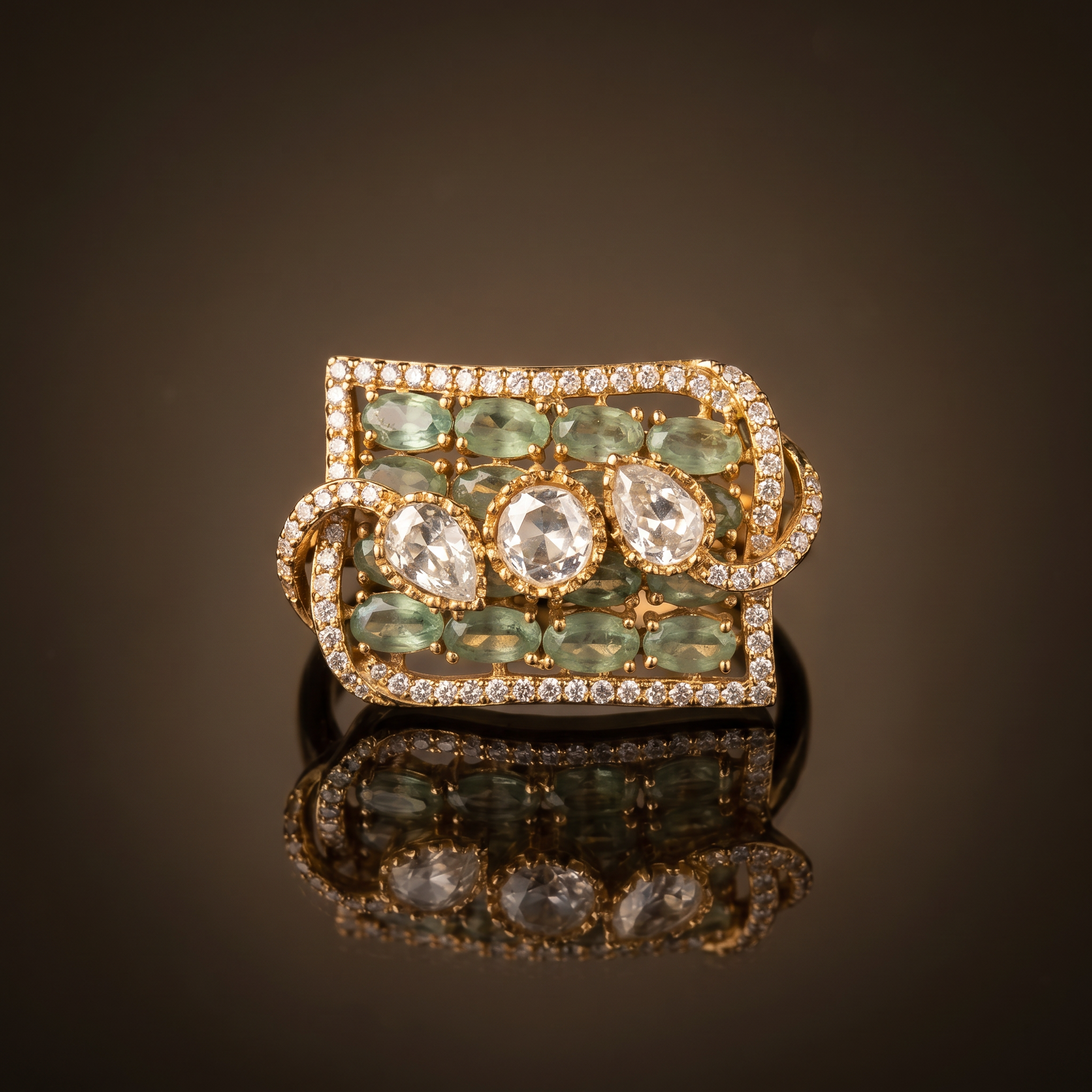 Vyomini Emerald Veil Ring
