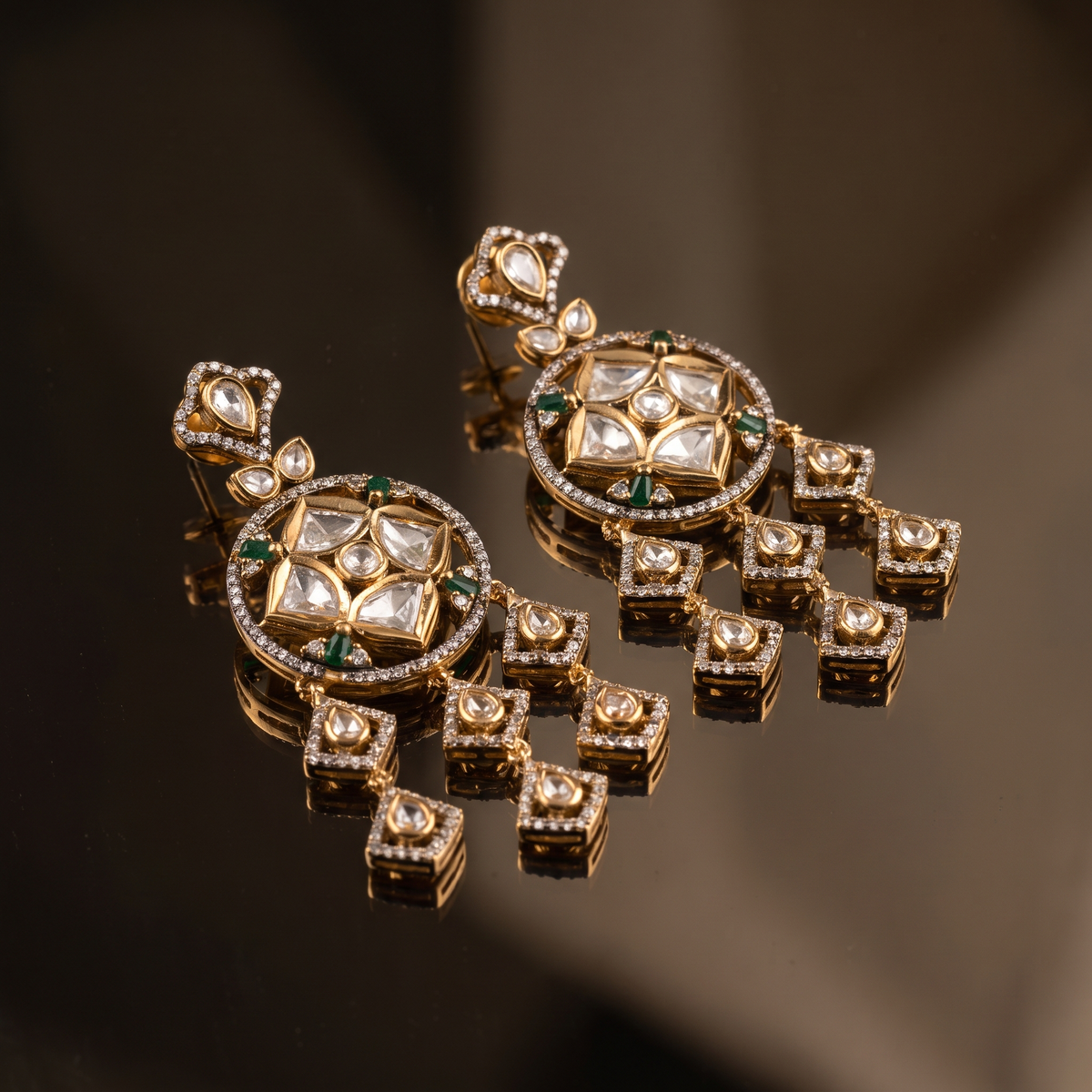Zayna Kundan Chandelier Earrings