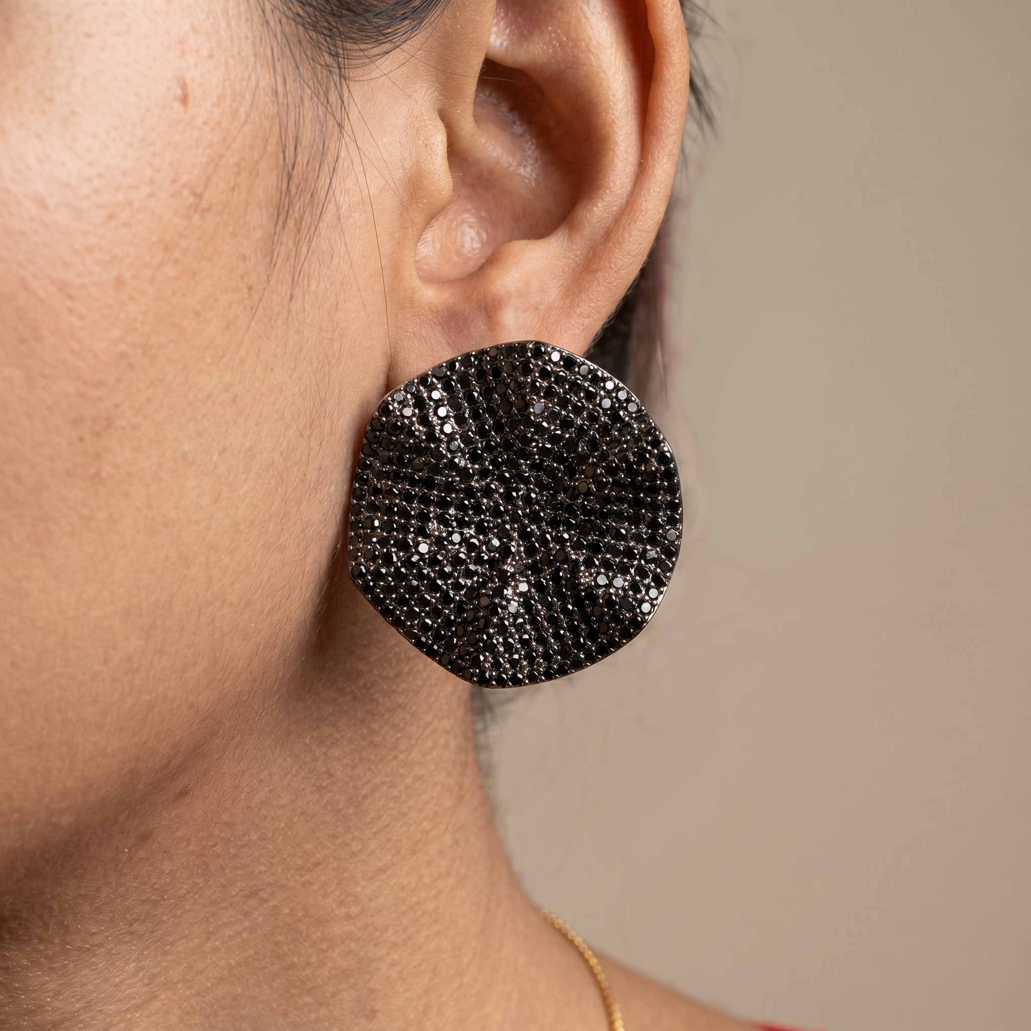 Zuhaina midnight eclipse stud earrings with deep-blue stones