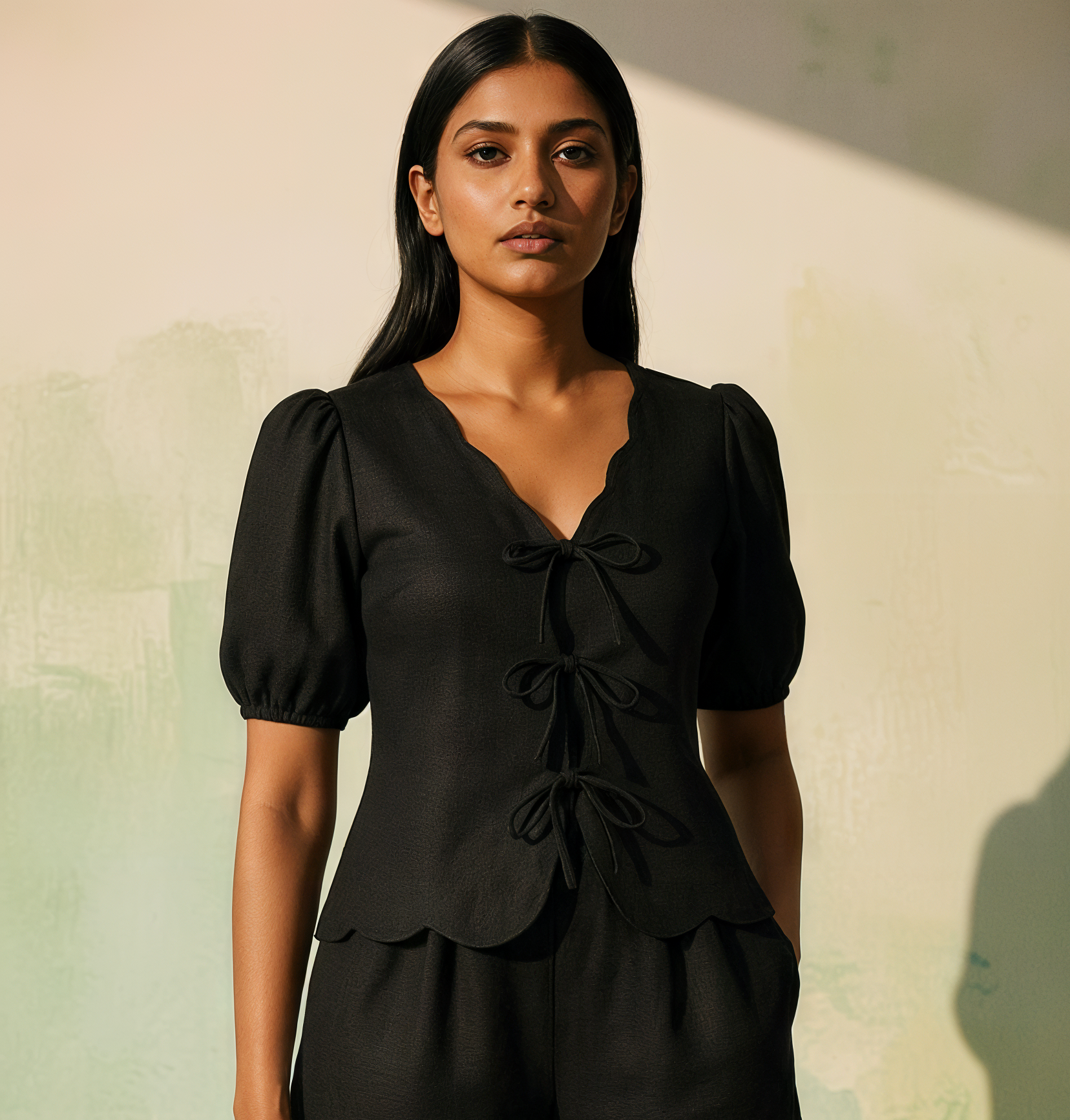 Scallop-Tie Co-ord Set