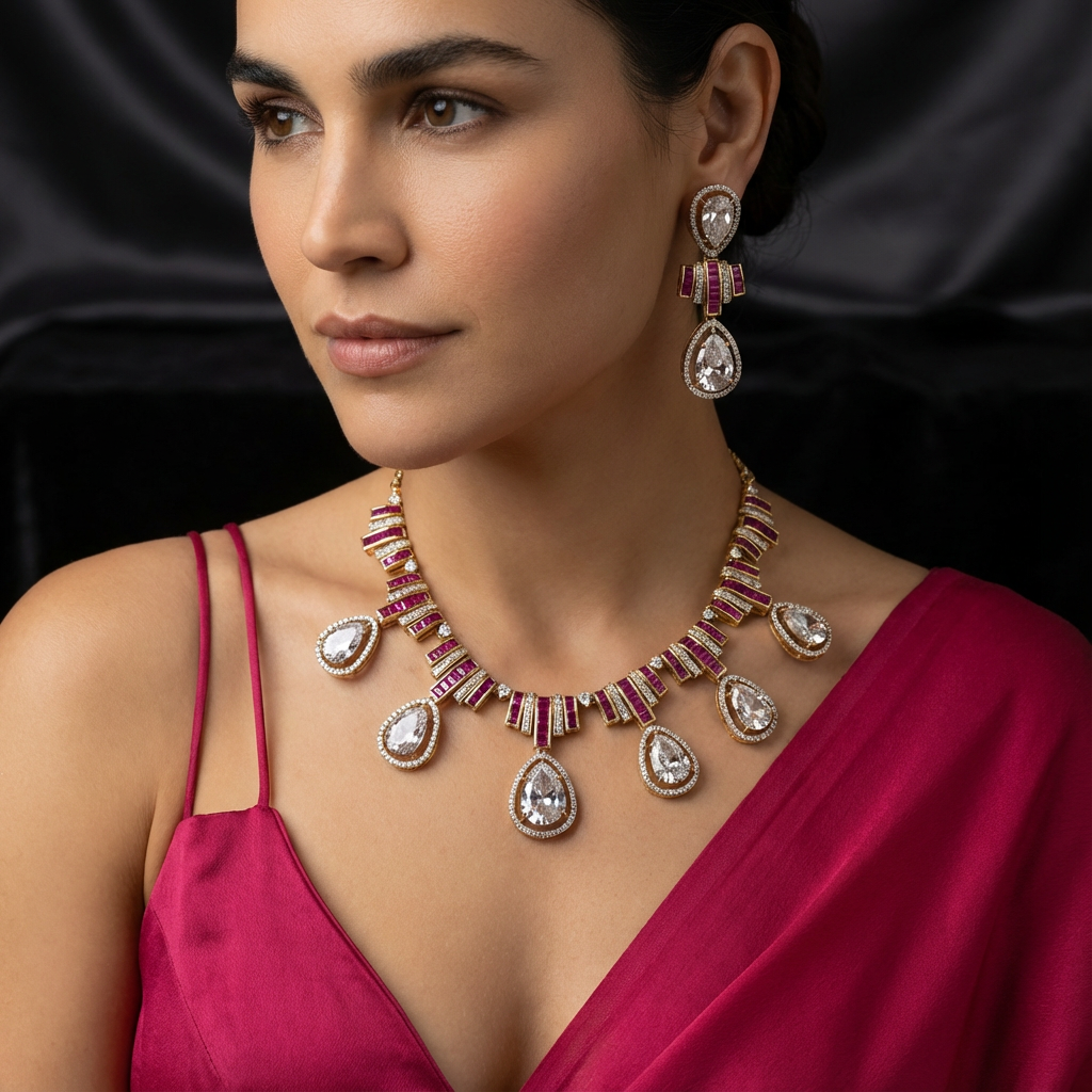 Virelle Baguette and Moissanite Set