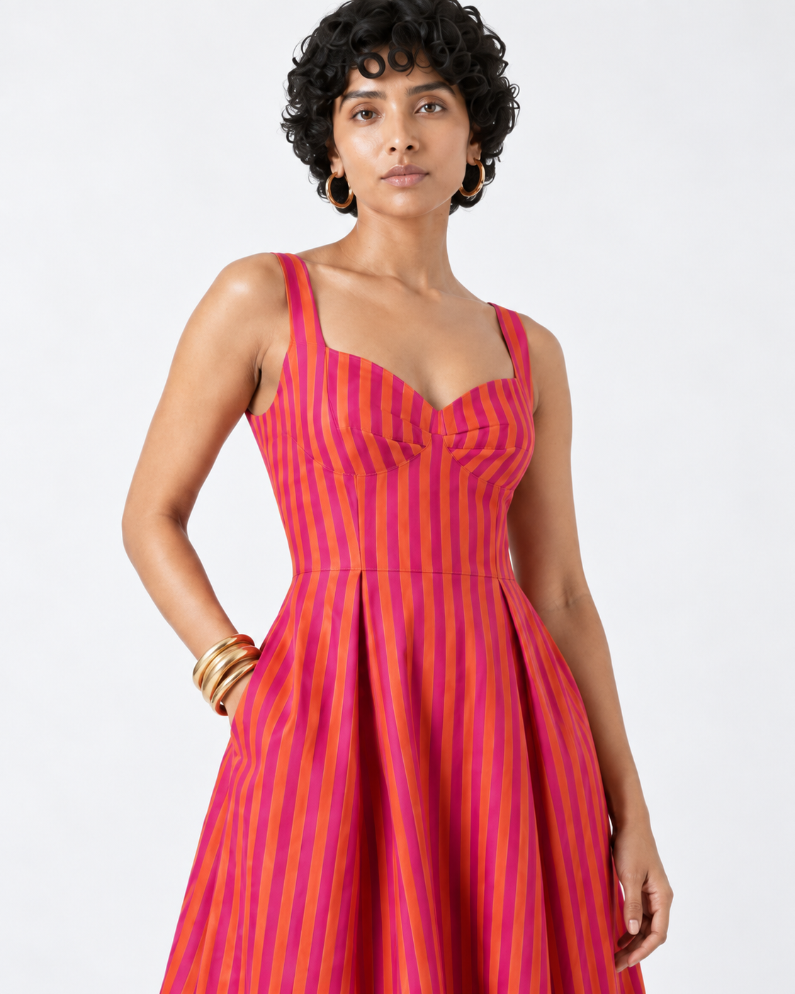 Candy Stripes Midi Dress
