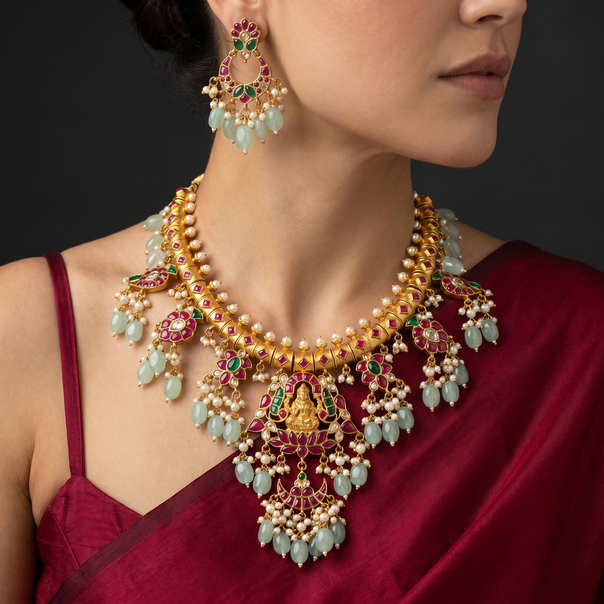 Charumati Temple Heritage Necklace Set