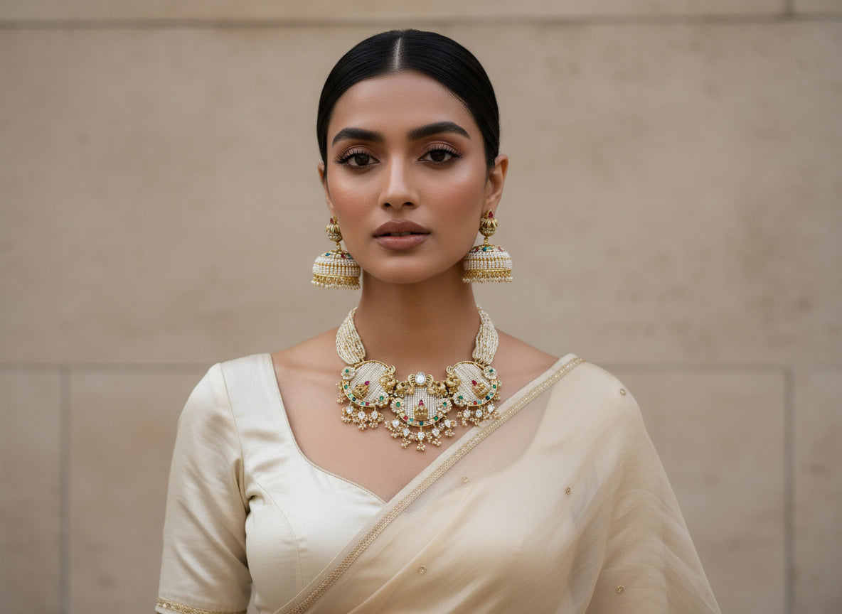 Moti Pearl Kundan Necklace Set