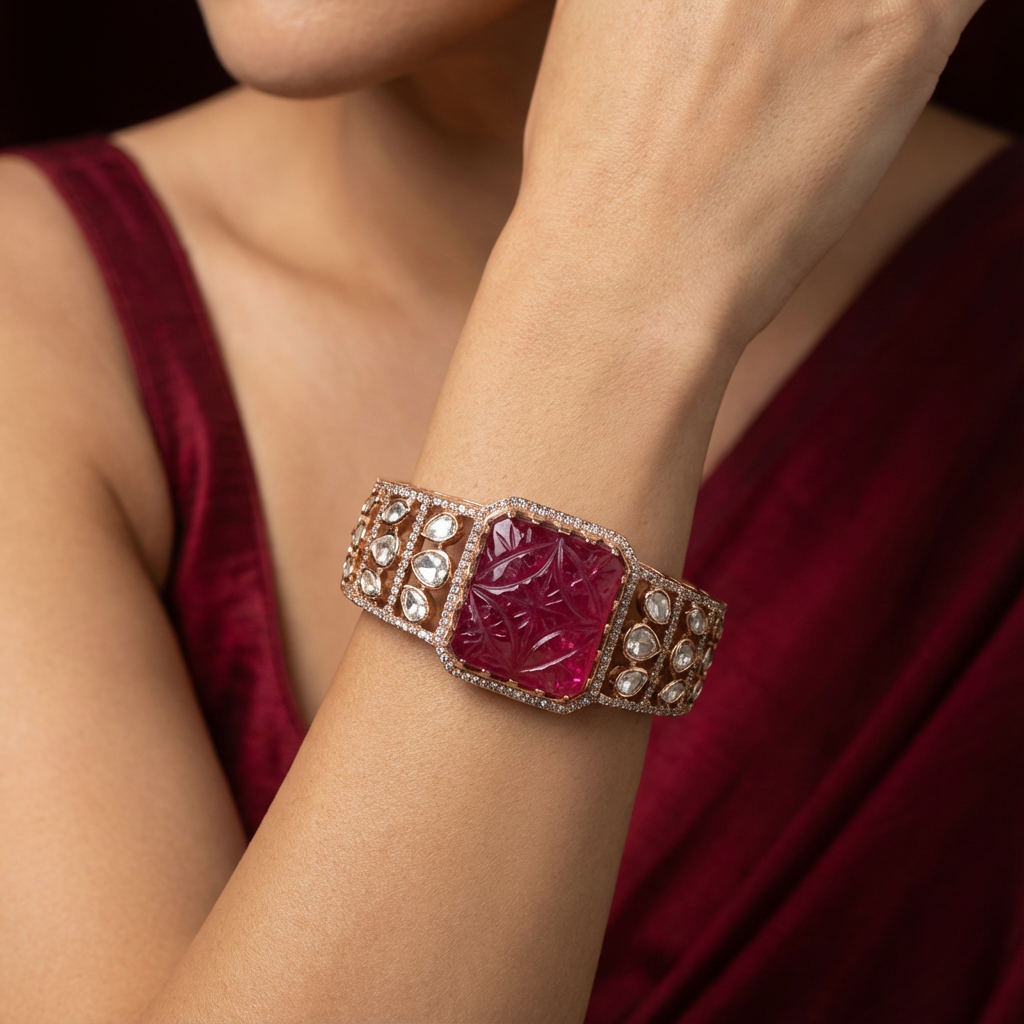 Ruhani Carved Statement Cuff