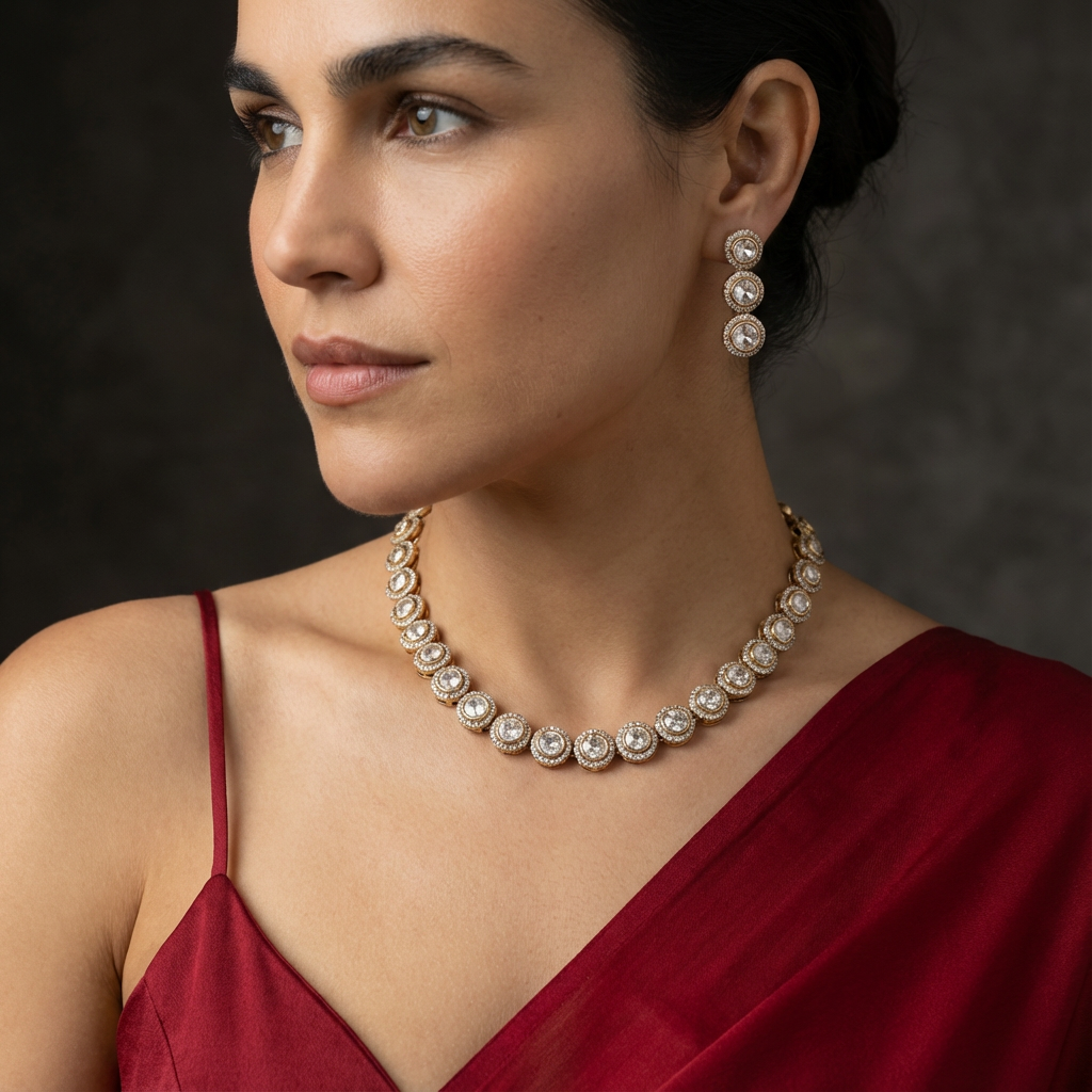 Heer Oval Kundan Necklace