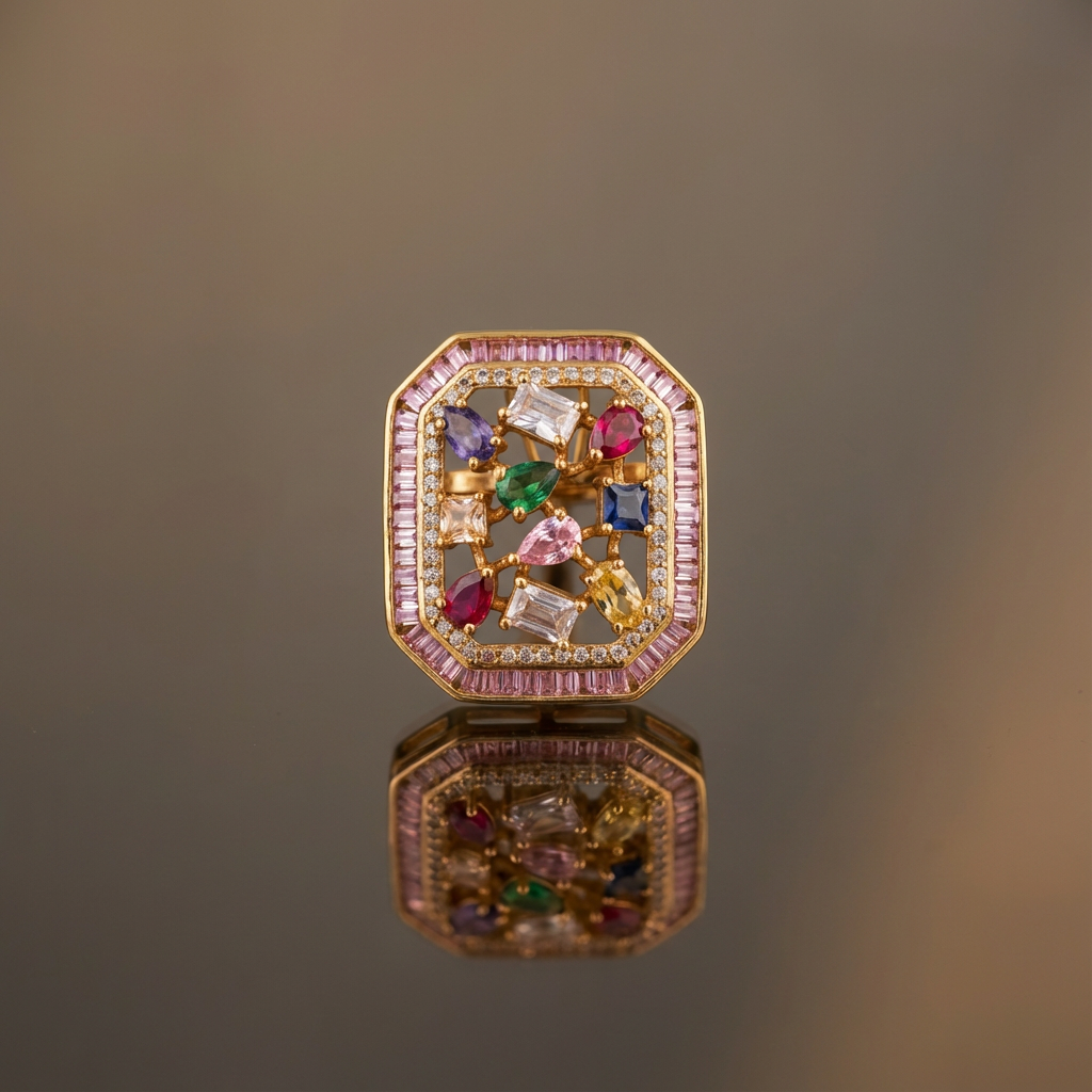 Mosaic Frame Stud Earrings