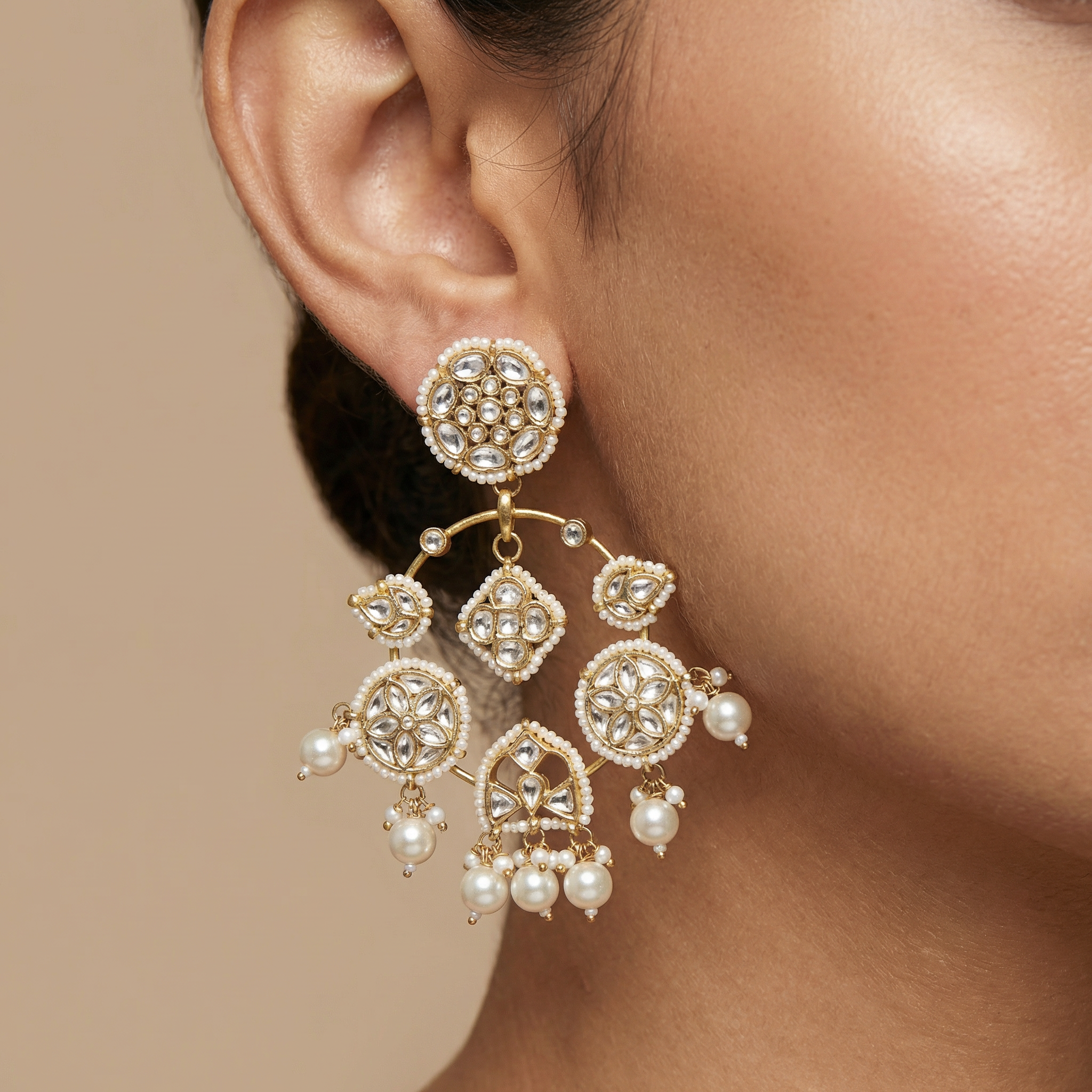 Nyasa Pearl Chandbali Earrings