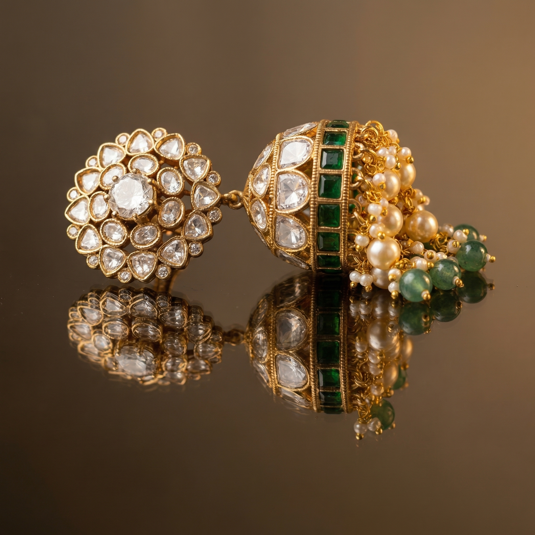 Aarunya Kundan Bloom Jhumkas