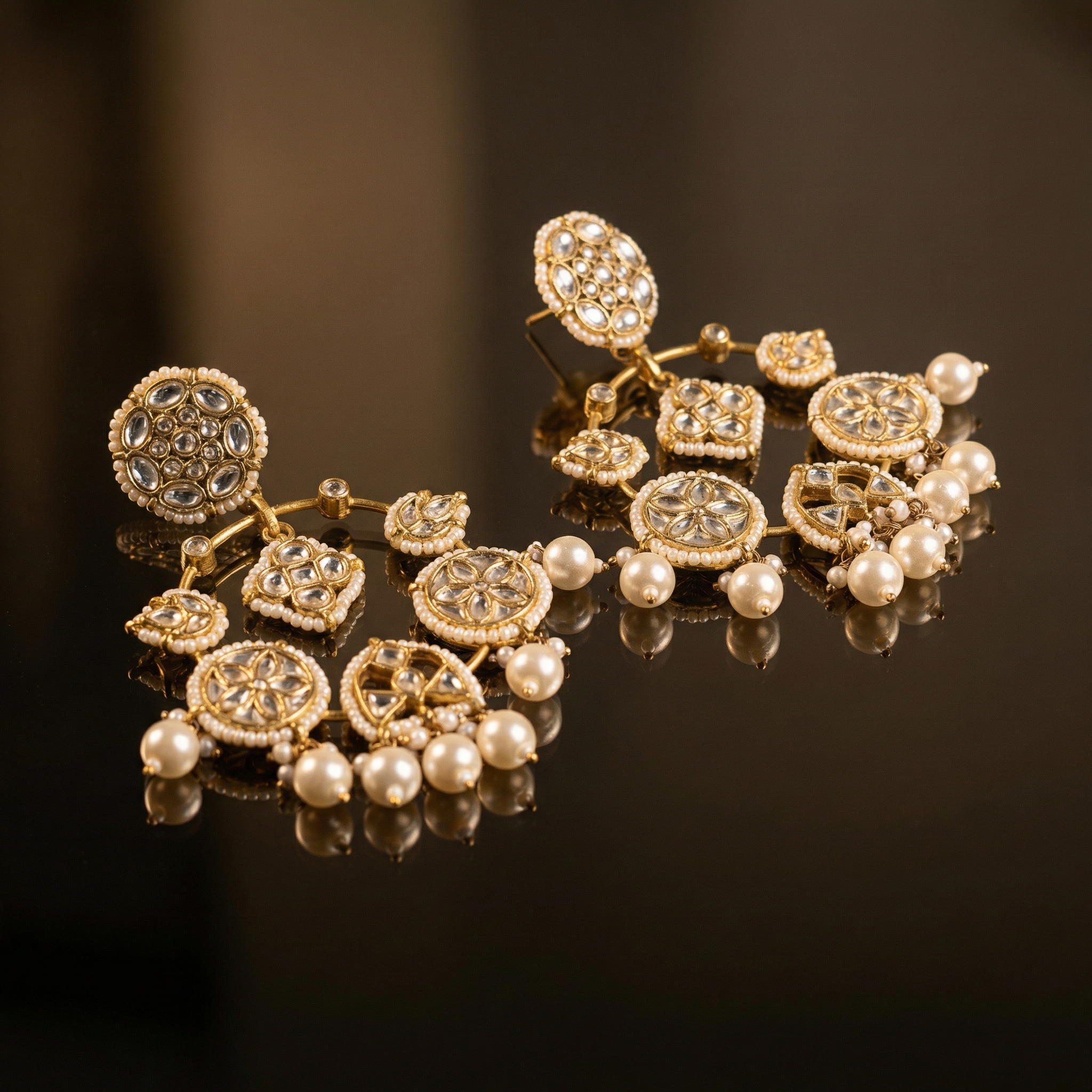 Nyasa Pearl Chandbali Earrings