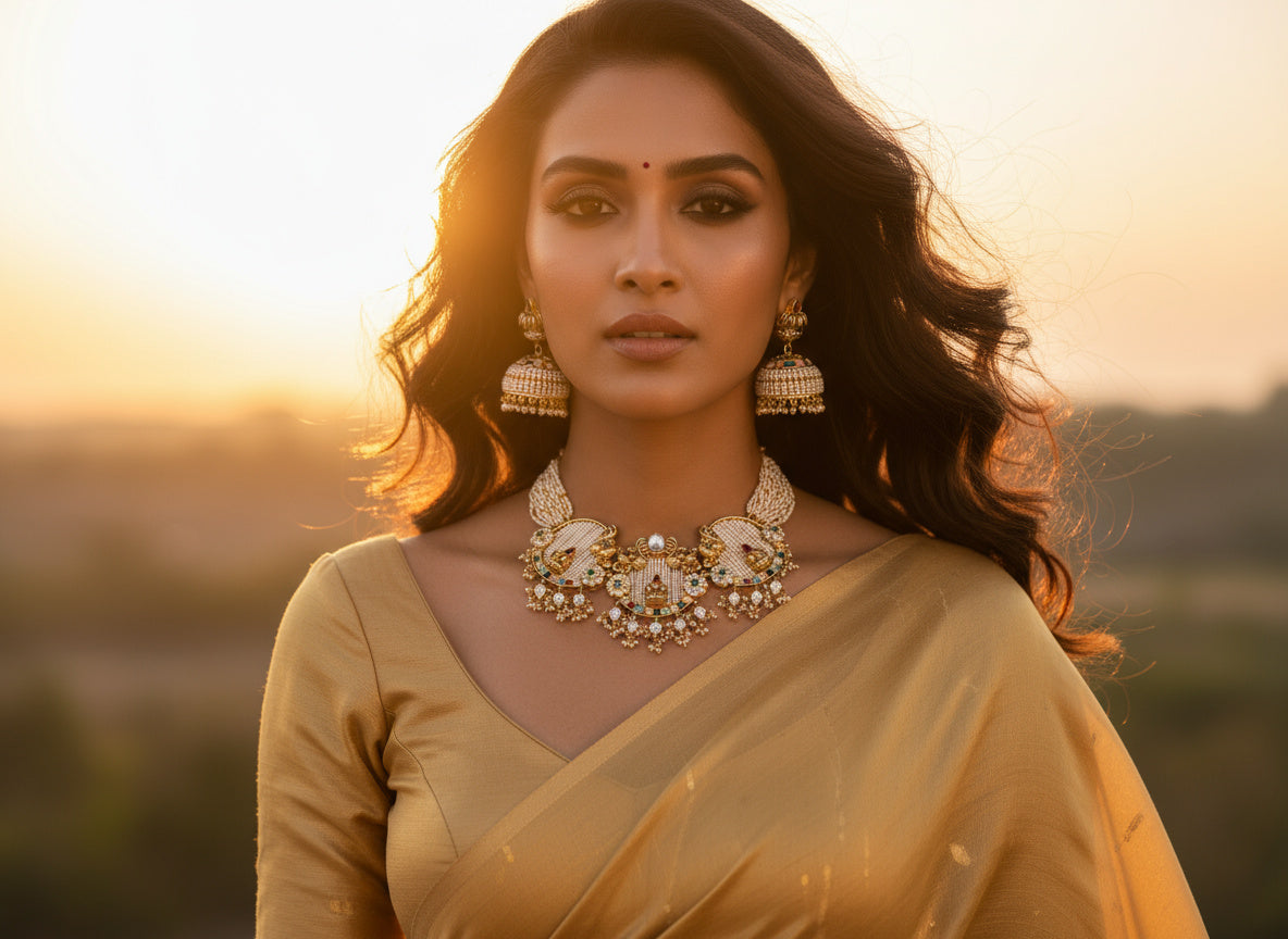 Moti Pearl Kundan Necklace Set