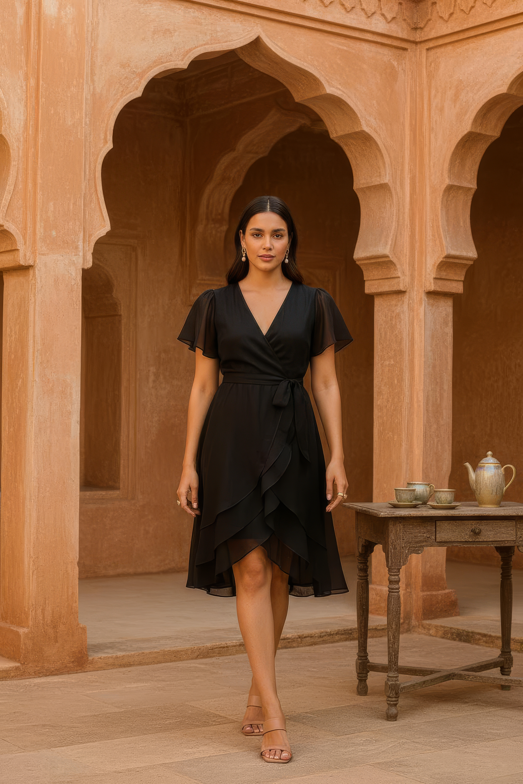 The Villa Flutter Wrap Dress