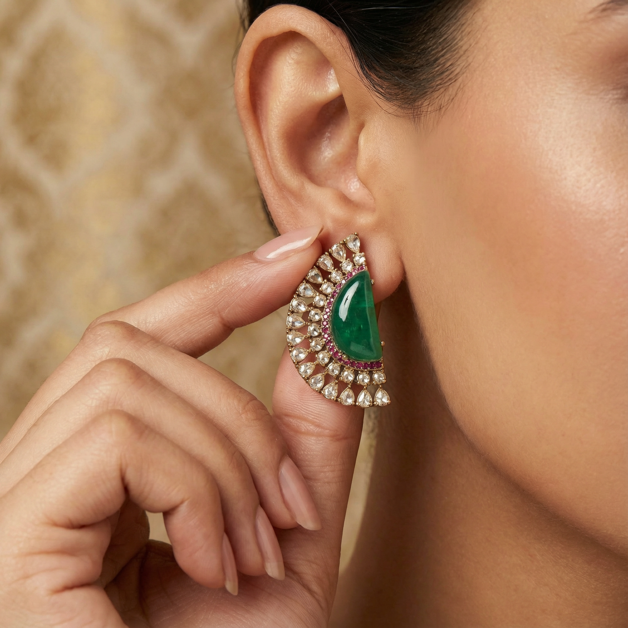 EMERALD ARC Stud Earrings