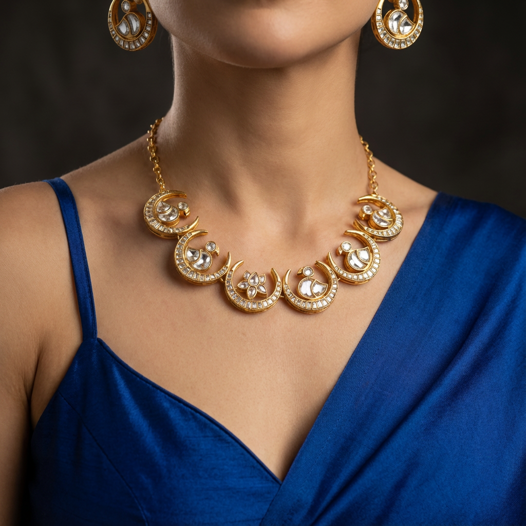 Chandrika Crescent Necklace Set