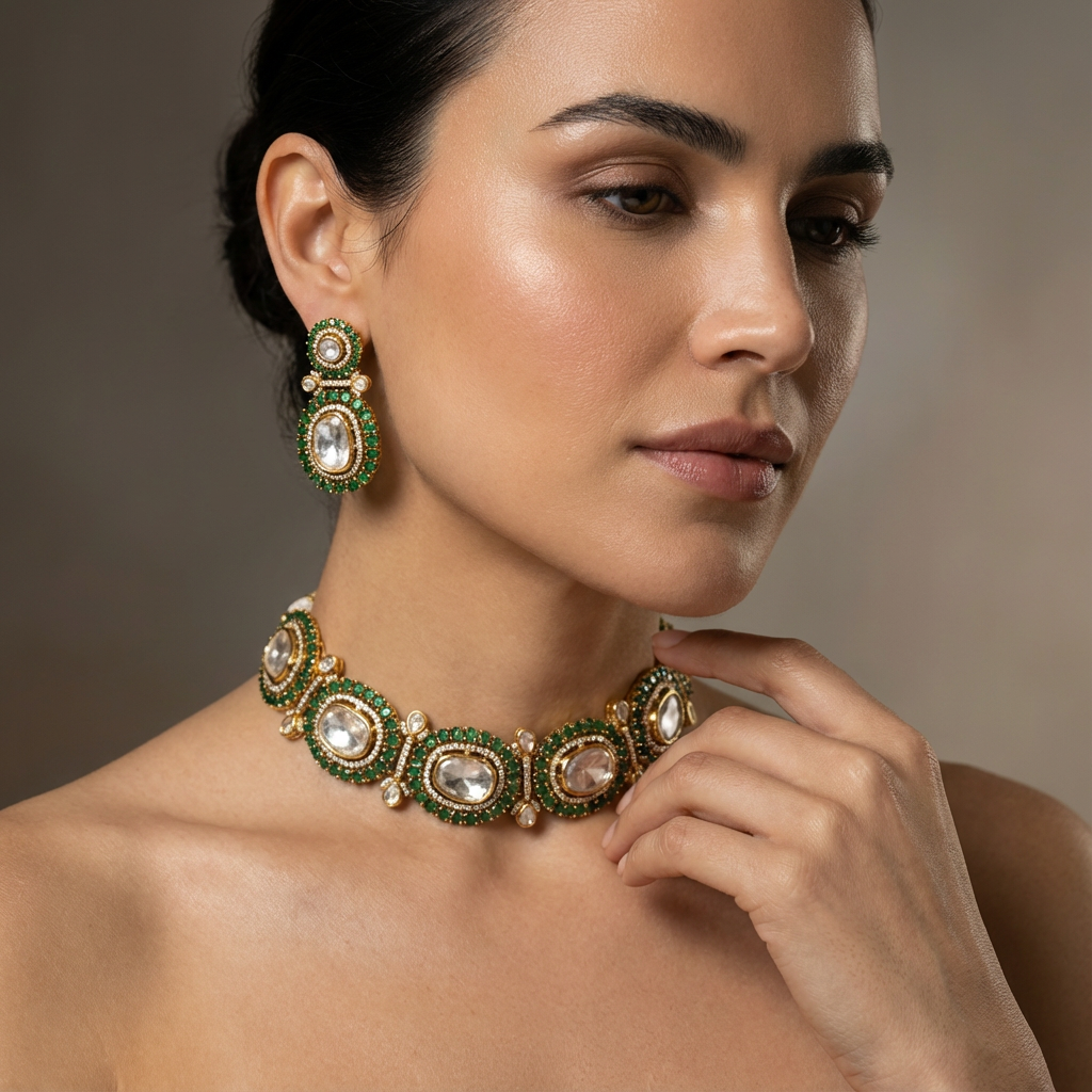 Elowen Emerald Choker Set