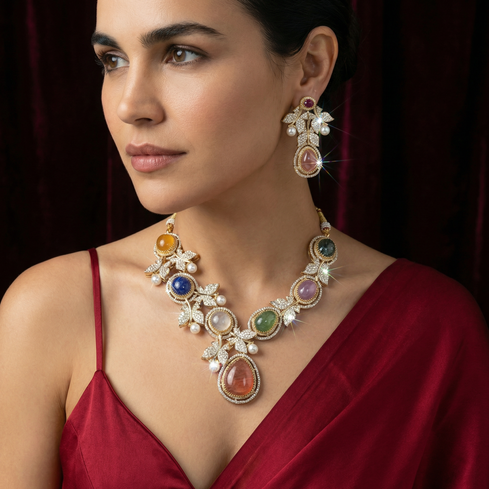 Clair de perle pastel necklace set – full set styled by Ozel