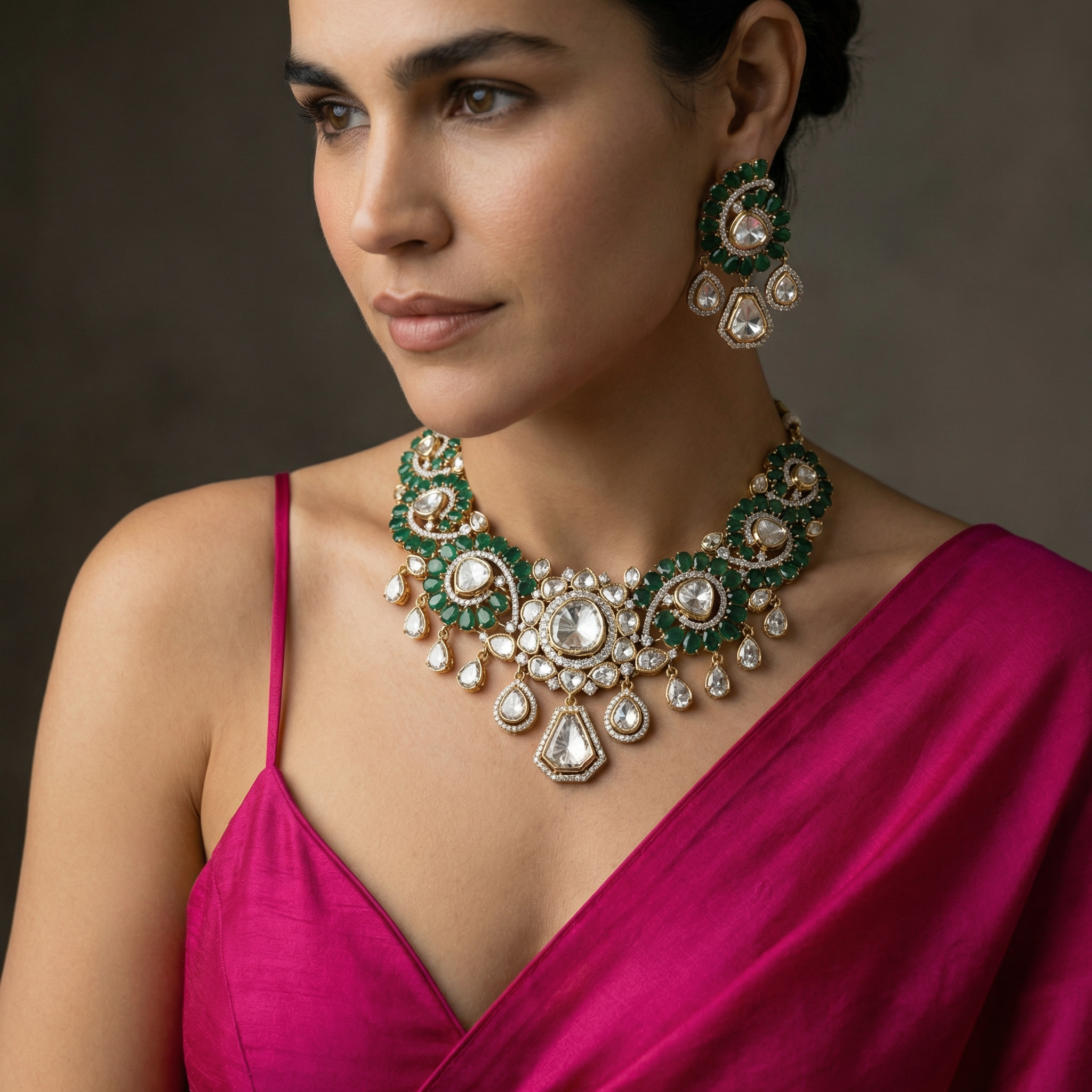 ORA Emerald Necklace Set