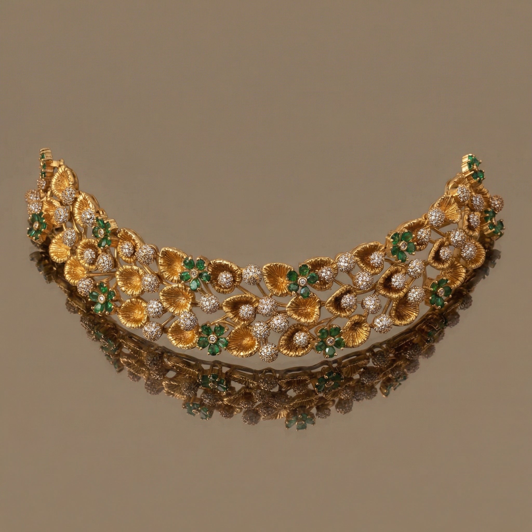 Florea Choker Necklace Set - Emerald