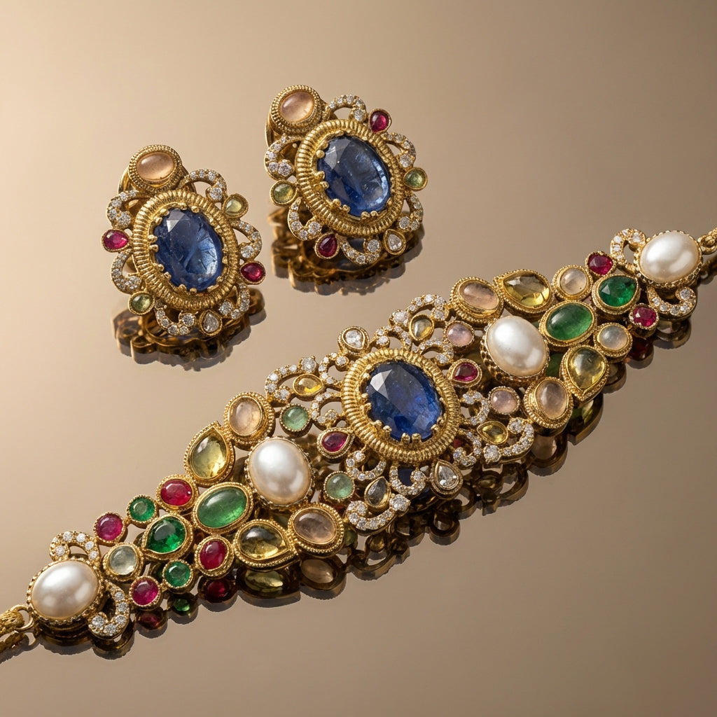 Neelam Navratna Kundan Choker Set