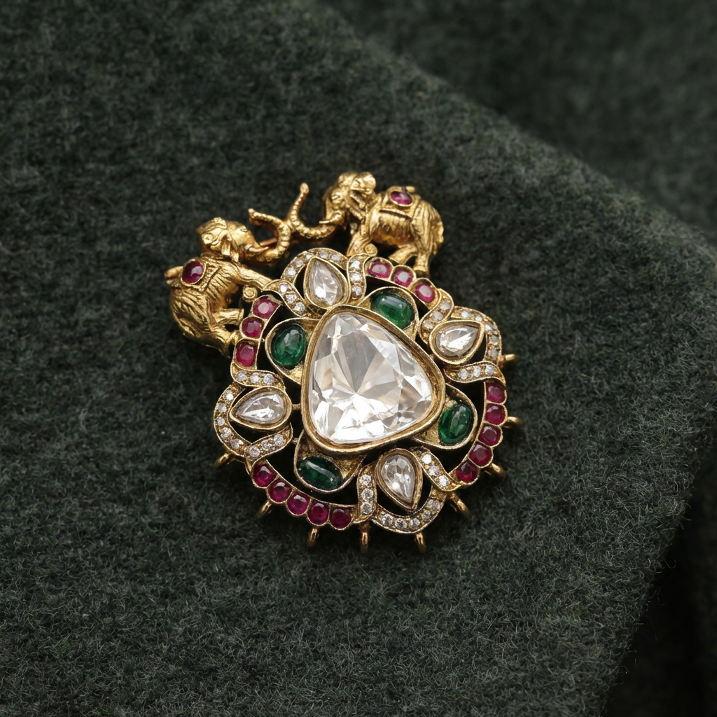 Ishani Elephant Brooch