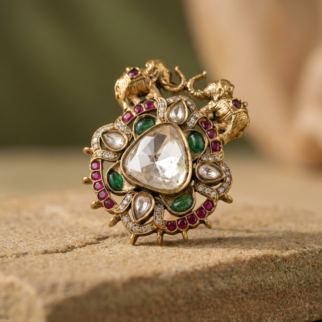 Ishani Elephant Brooch