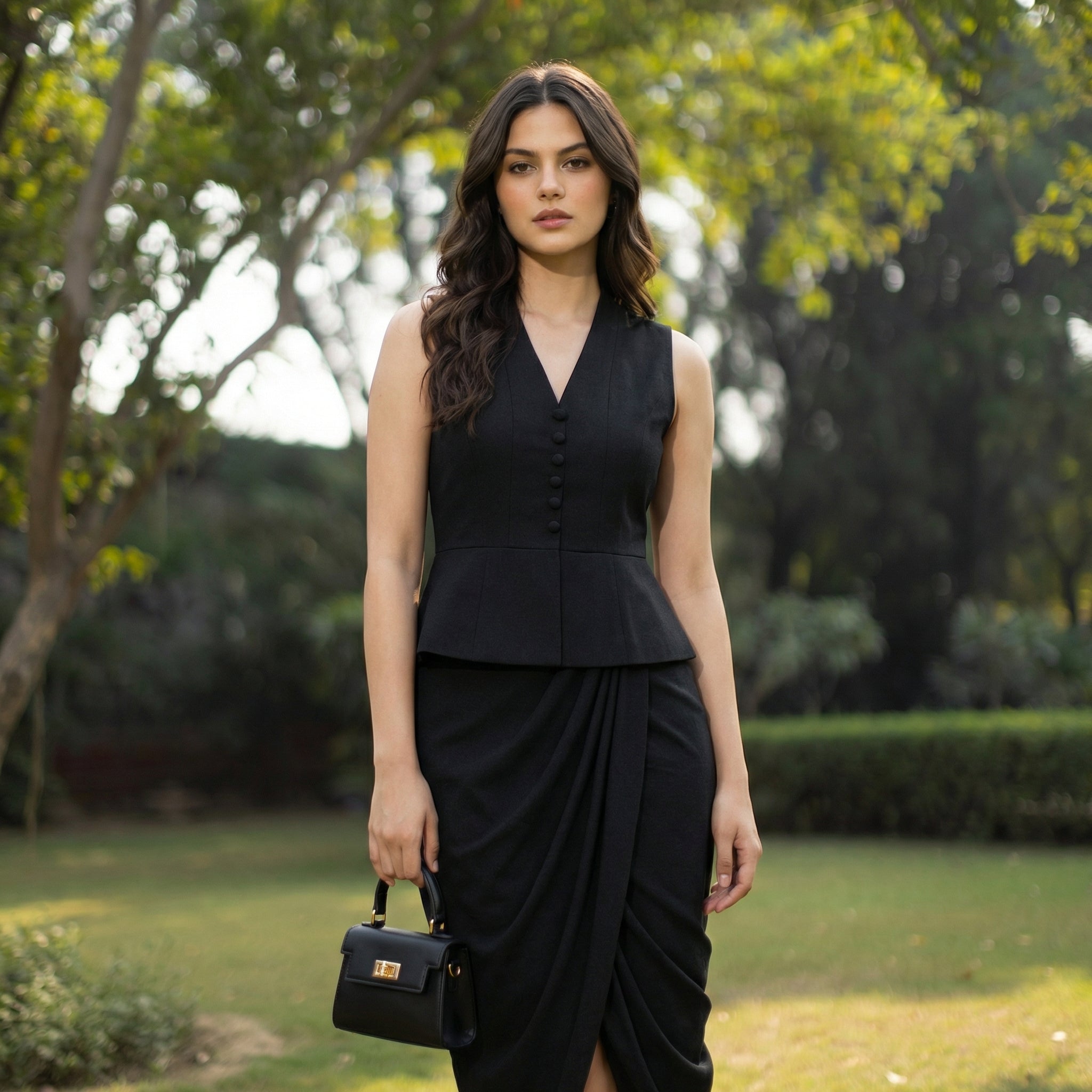 Sculpted Peplum Top Skirt