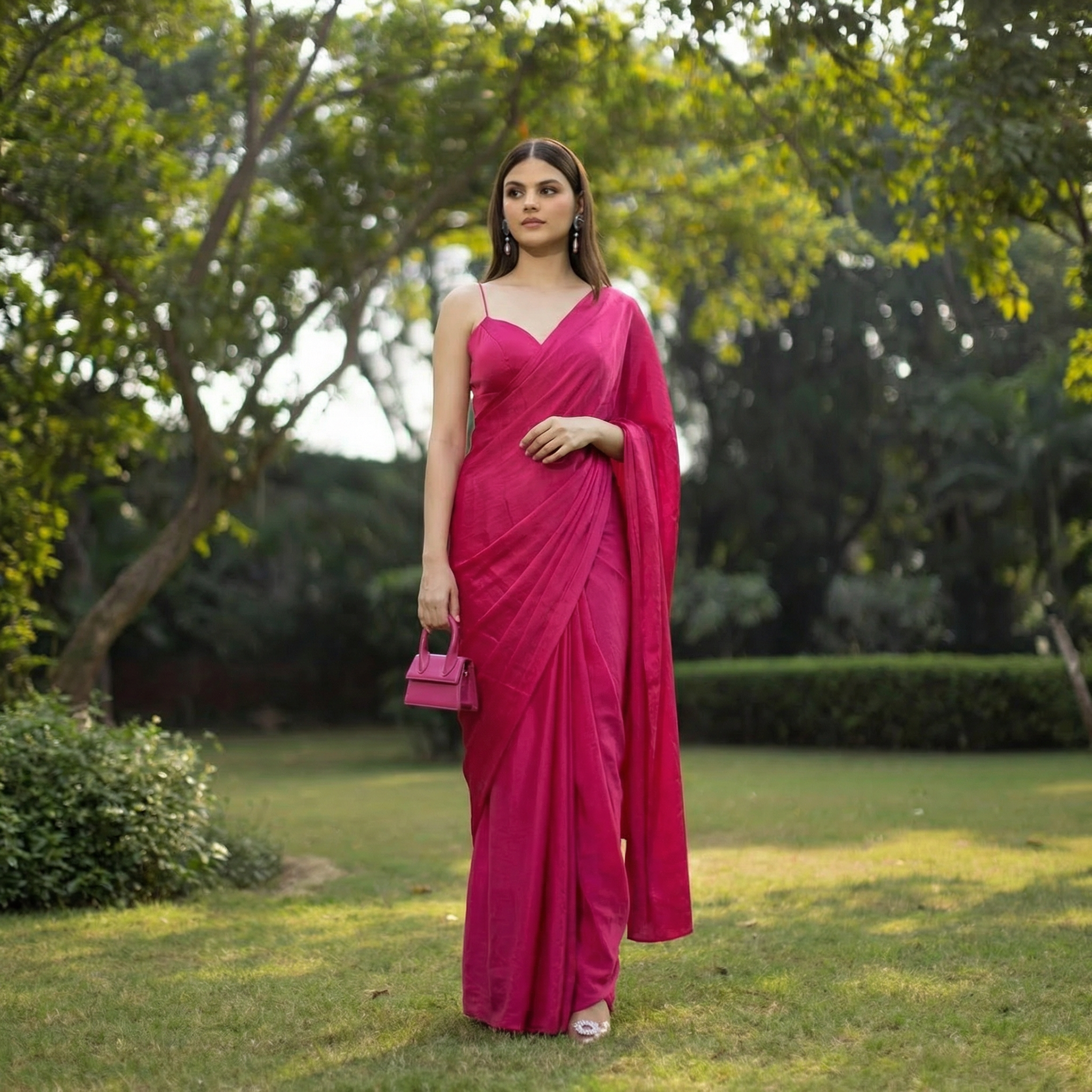 Rani Blush Pre-Stitched Saree Set