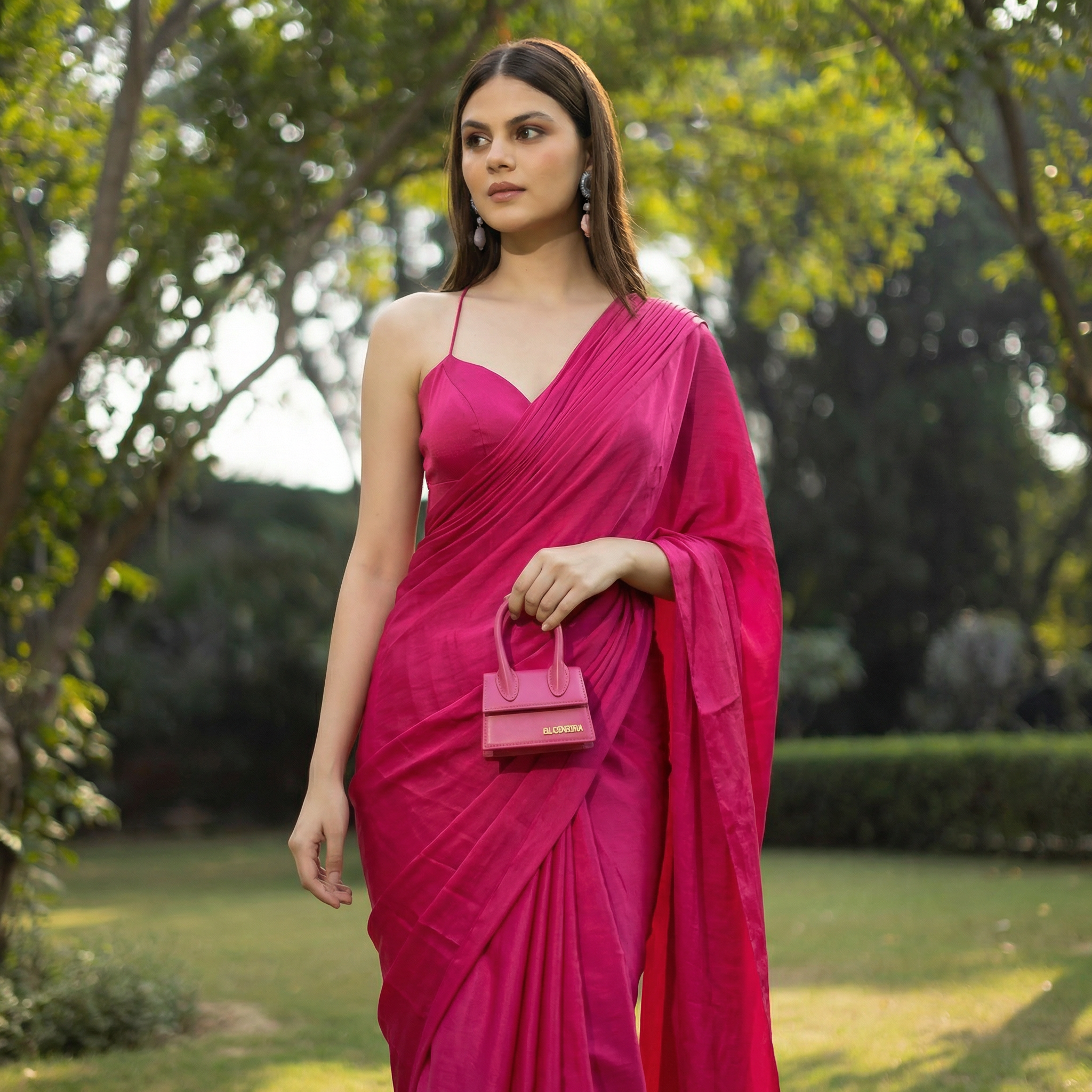 Rani Blush Pre-Stitched Saree Set