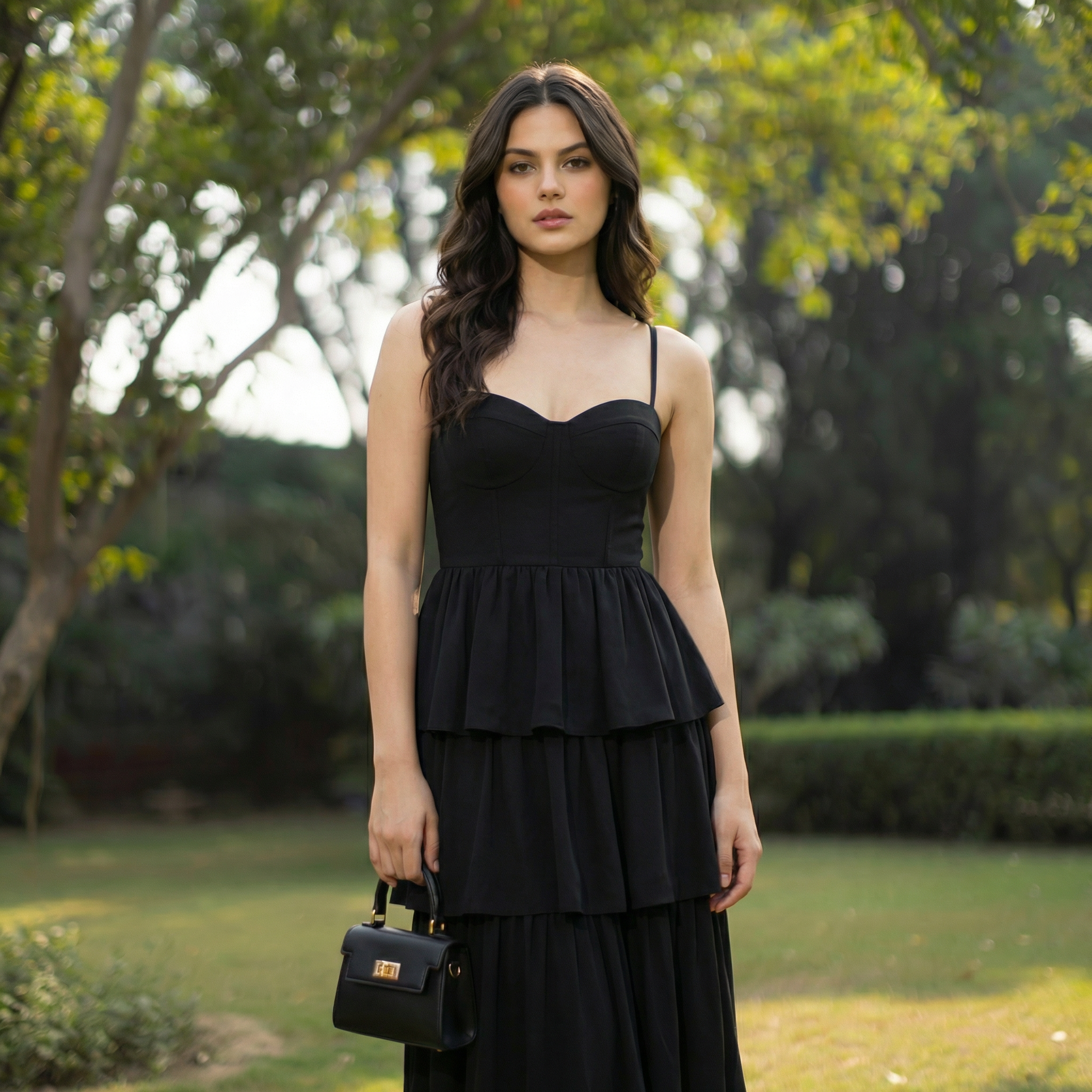 Black Corset Layered Dress