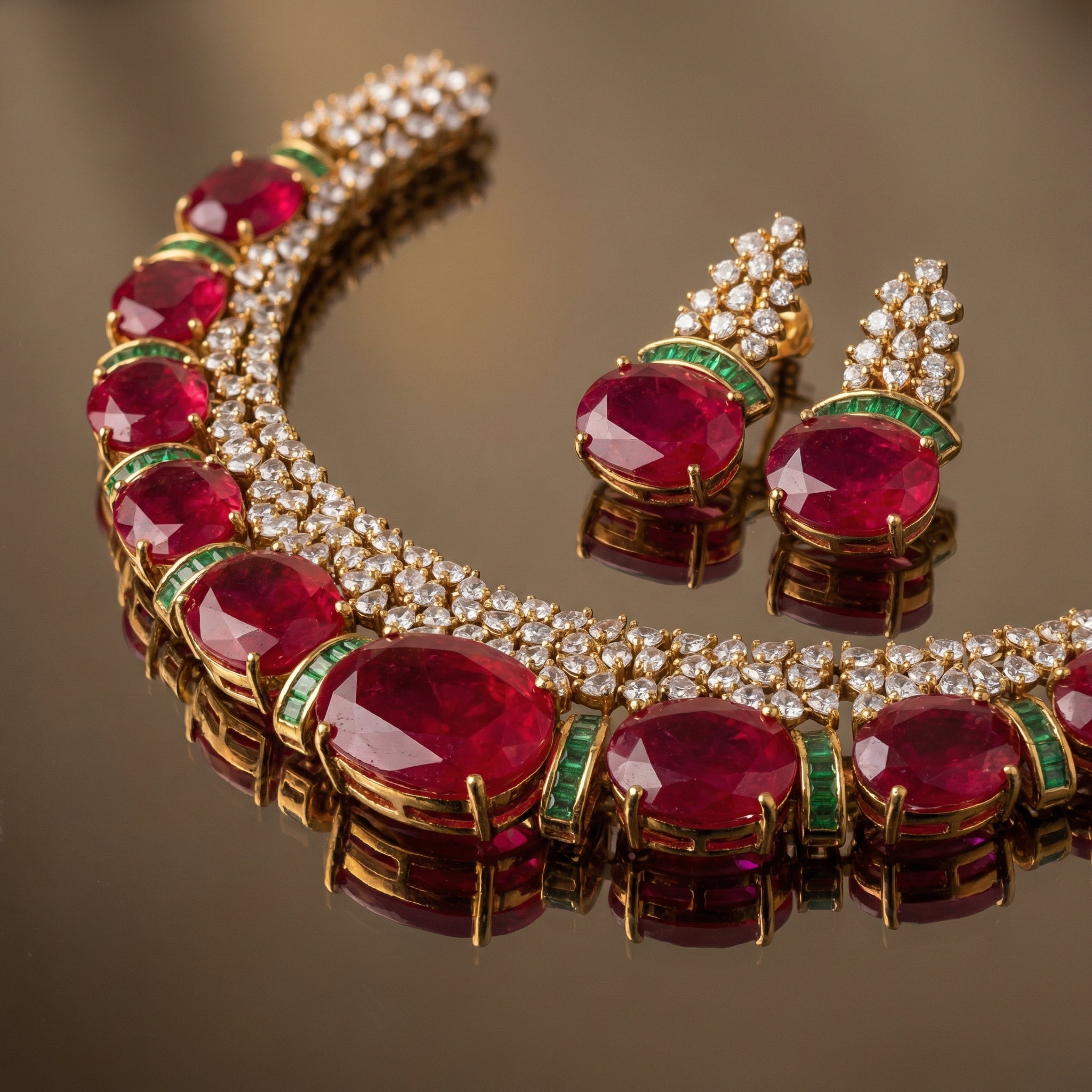 Rajkumari Ruby & Emerald Heirloom Set