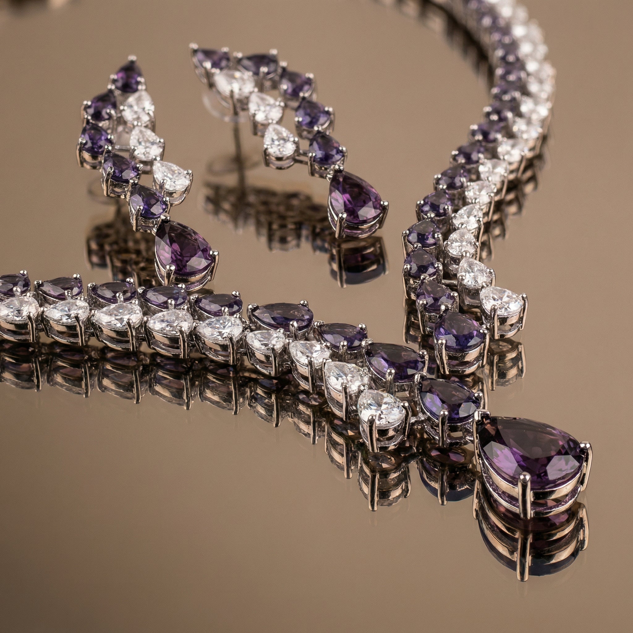 Amethyst Royale AD Necklace Set