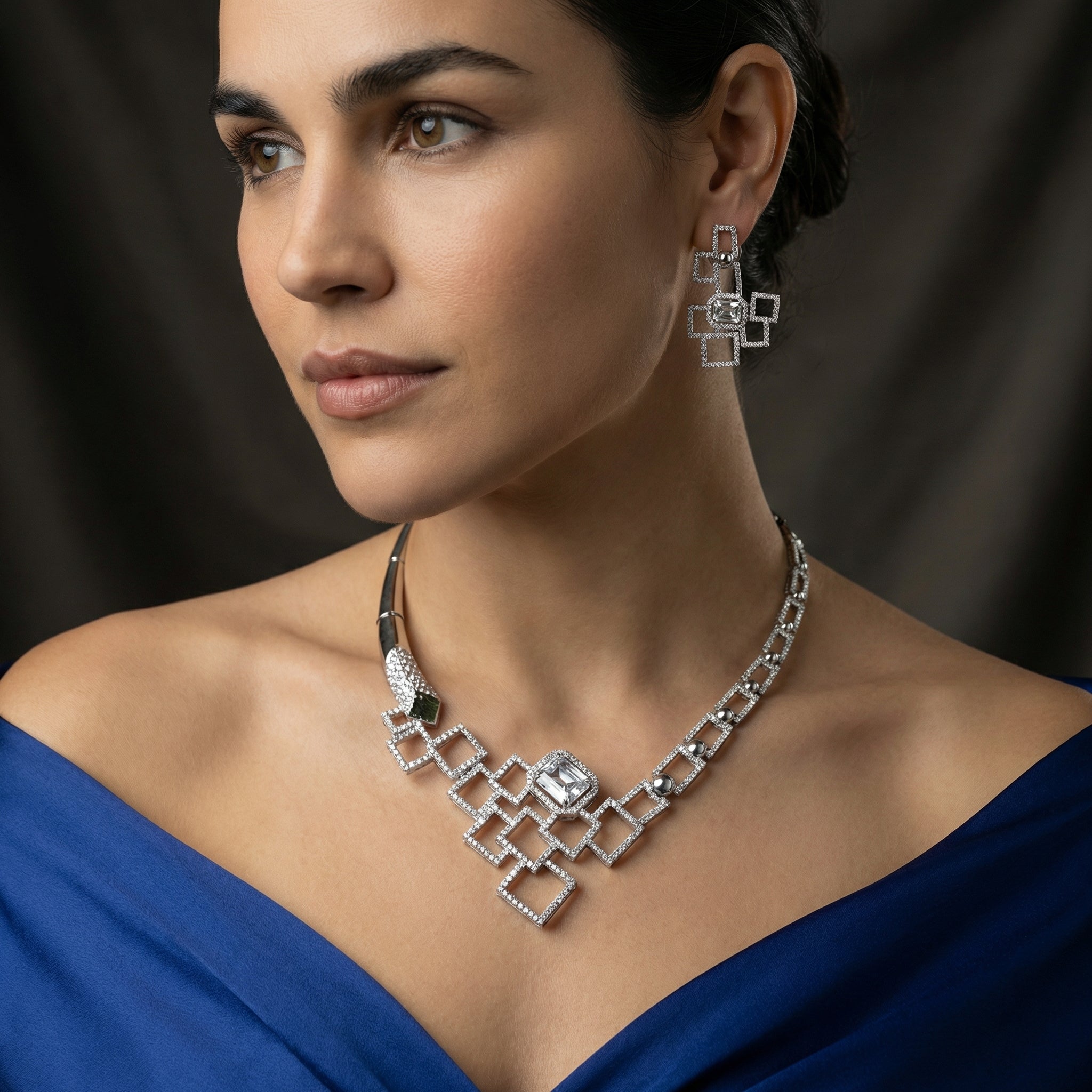 Infinity Grid Luxe Necklace Set