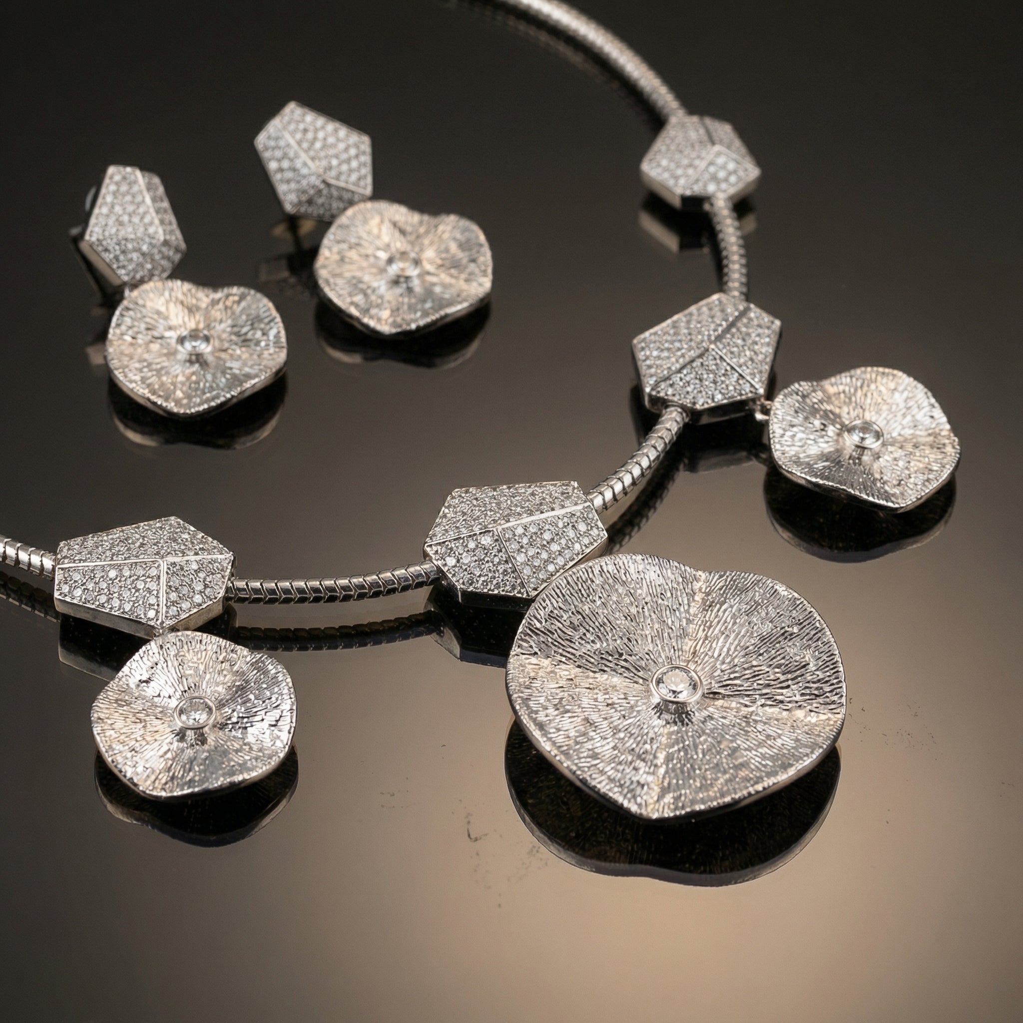Stellar Orbit Geometric Necklace Set