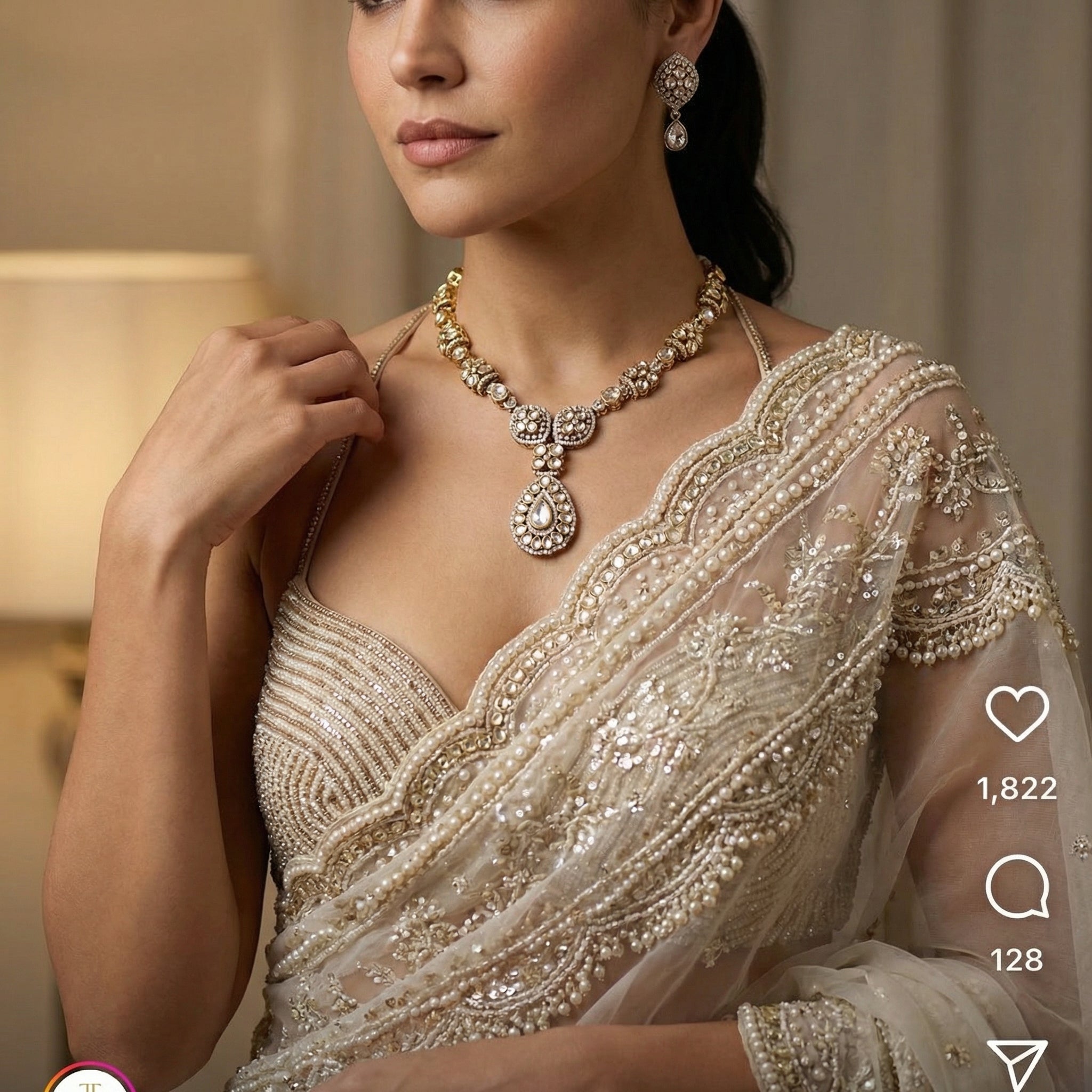 Zareen Heritage Polki Drop Set