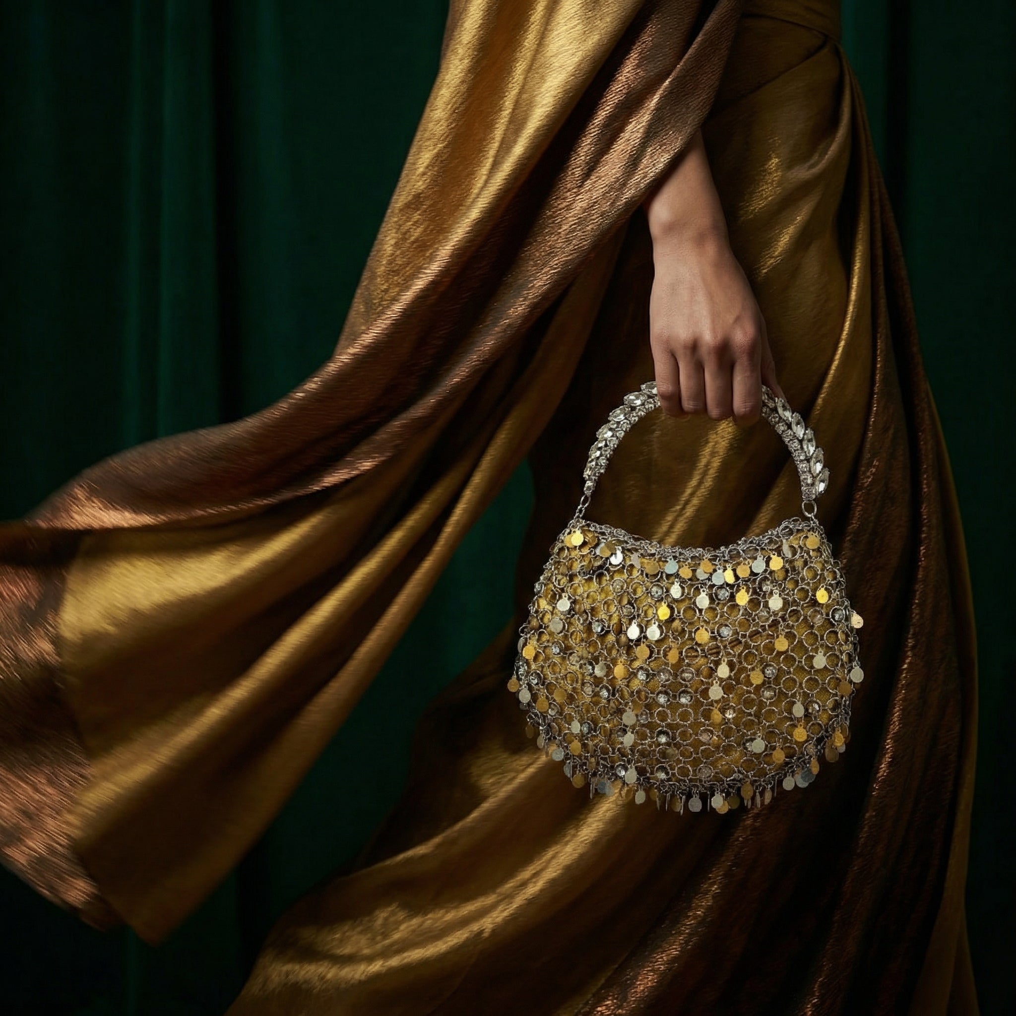 Crystal Cosmic Crescent Bag