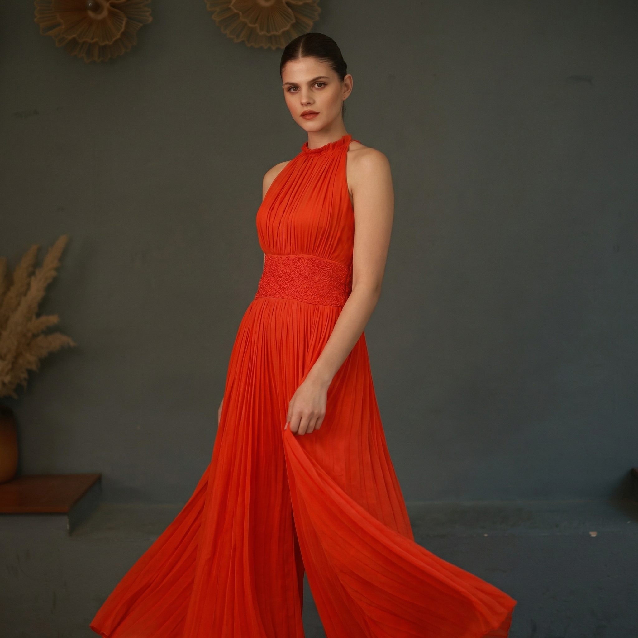 Embroidered Jumpsuit Orange (Sale)