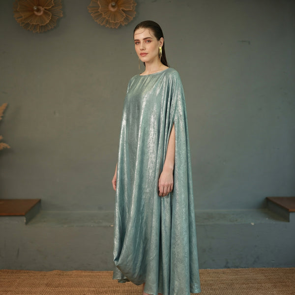 Zayna Kaftan in Shimmer sage green