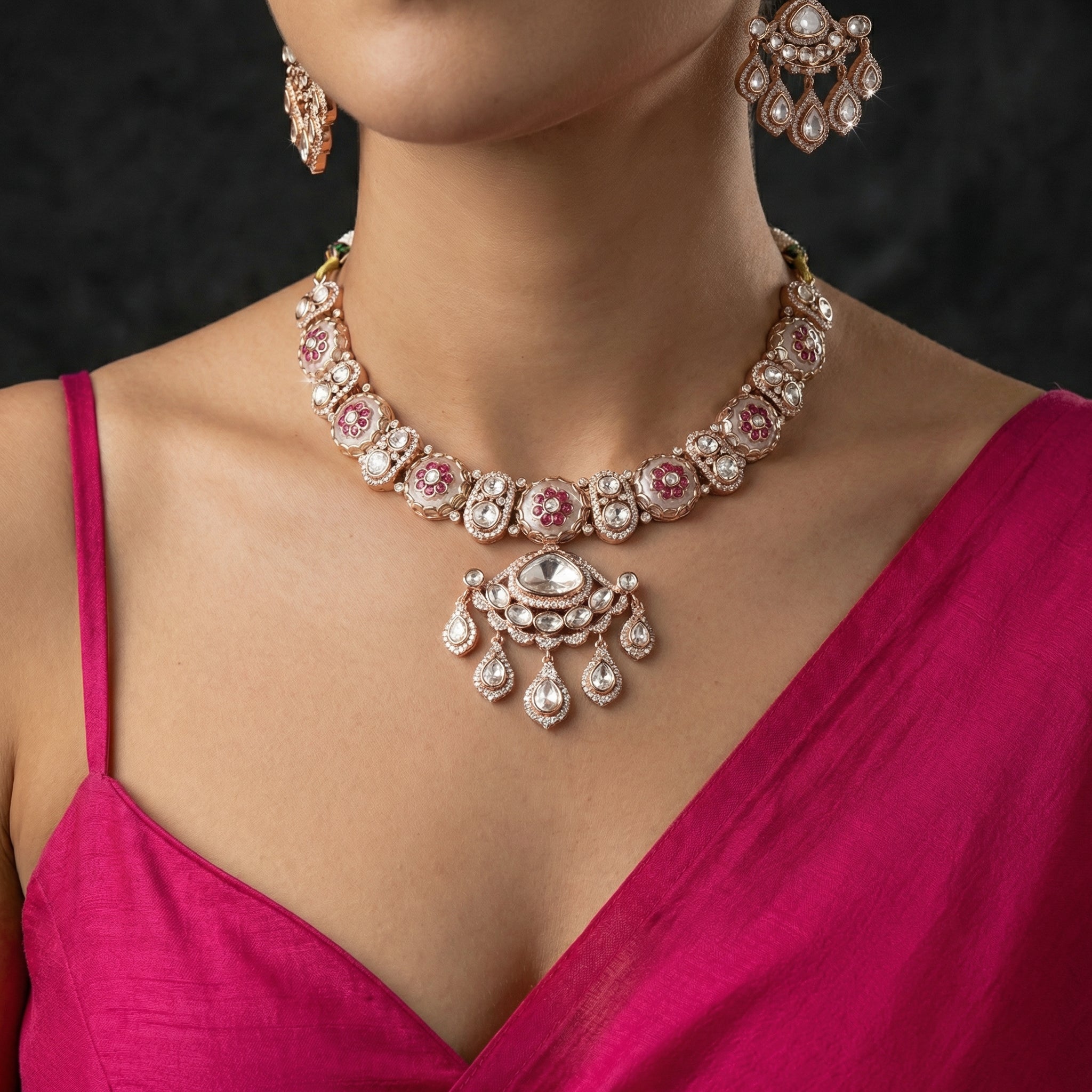 Ruhani Meena Necklace Set