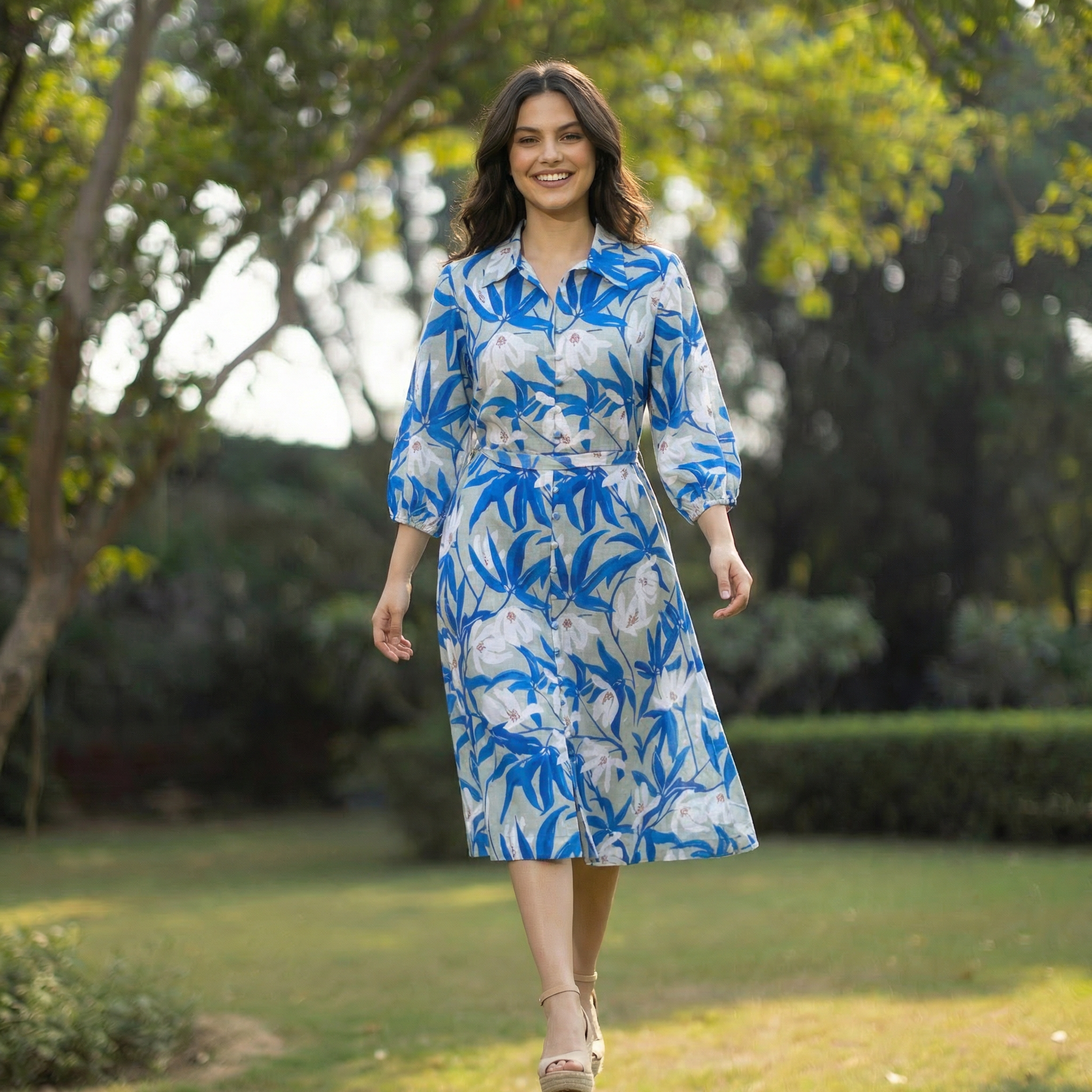 Printed Shirt Dress (Sale)