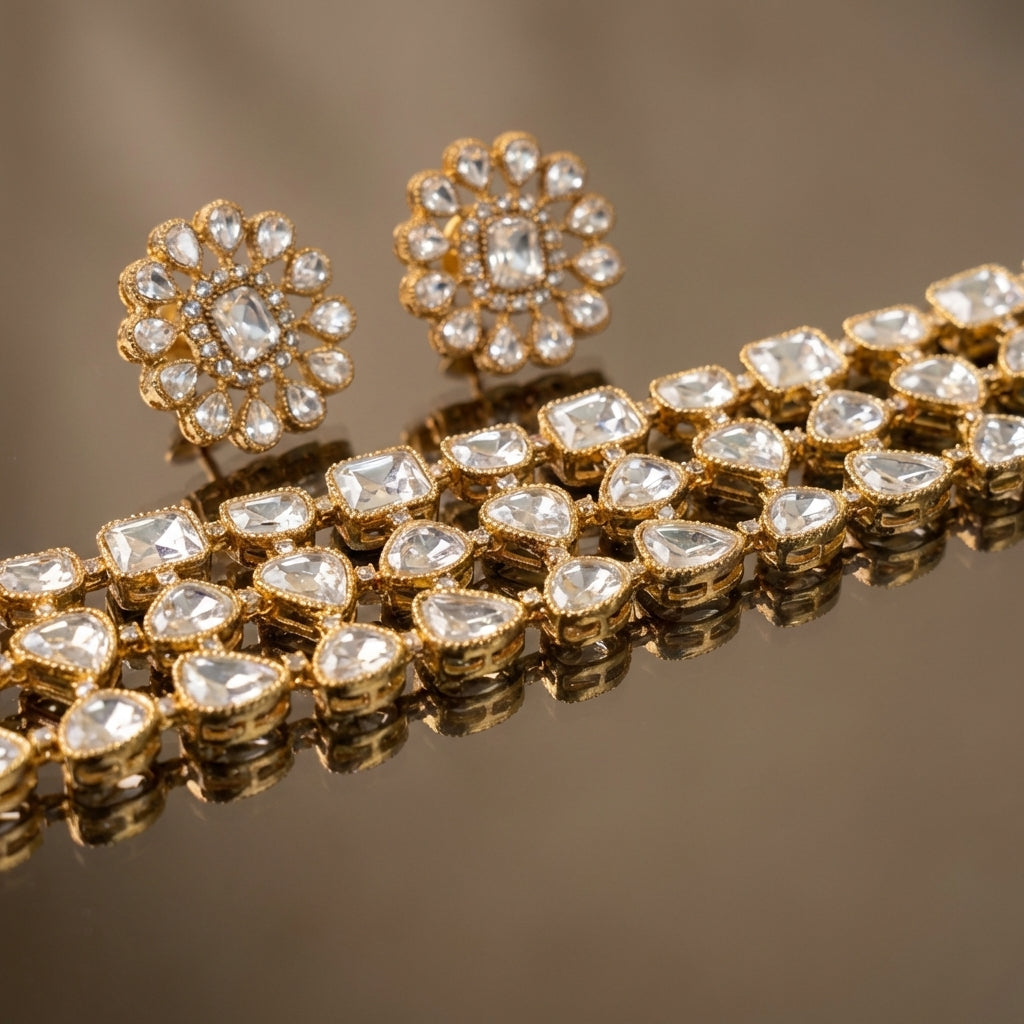 Sitara Polki Lattice Choker Set