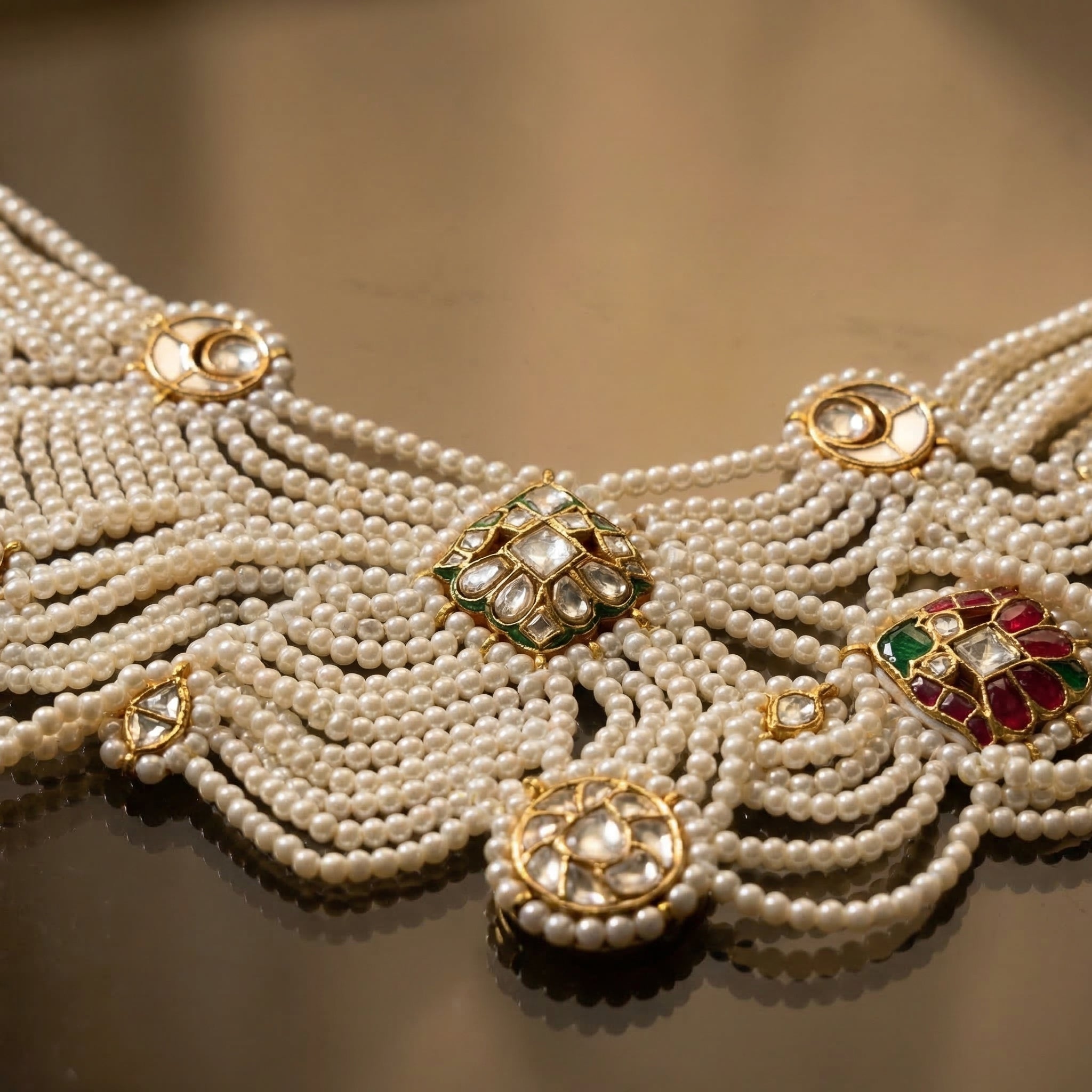 Vasudha Pearl Collar Necklace Set