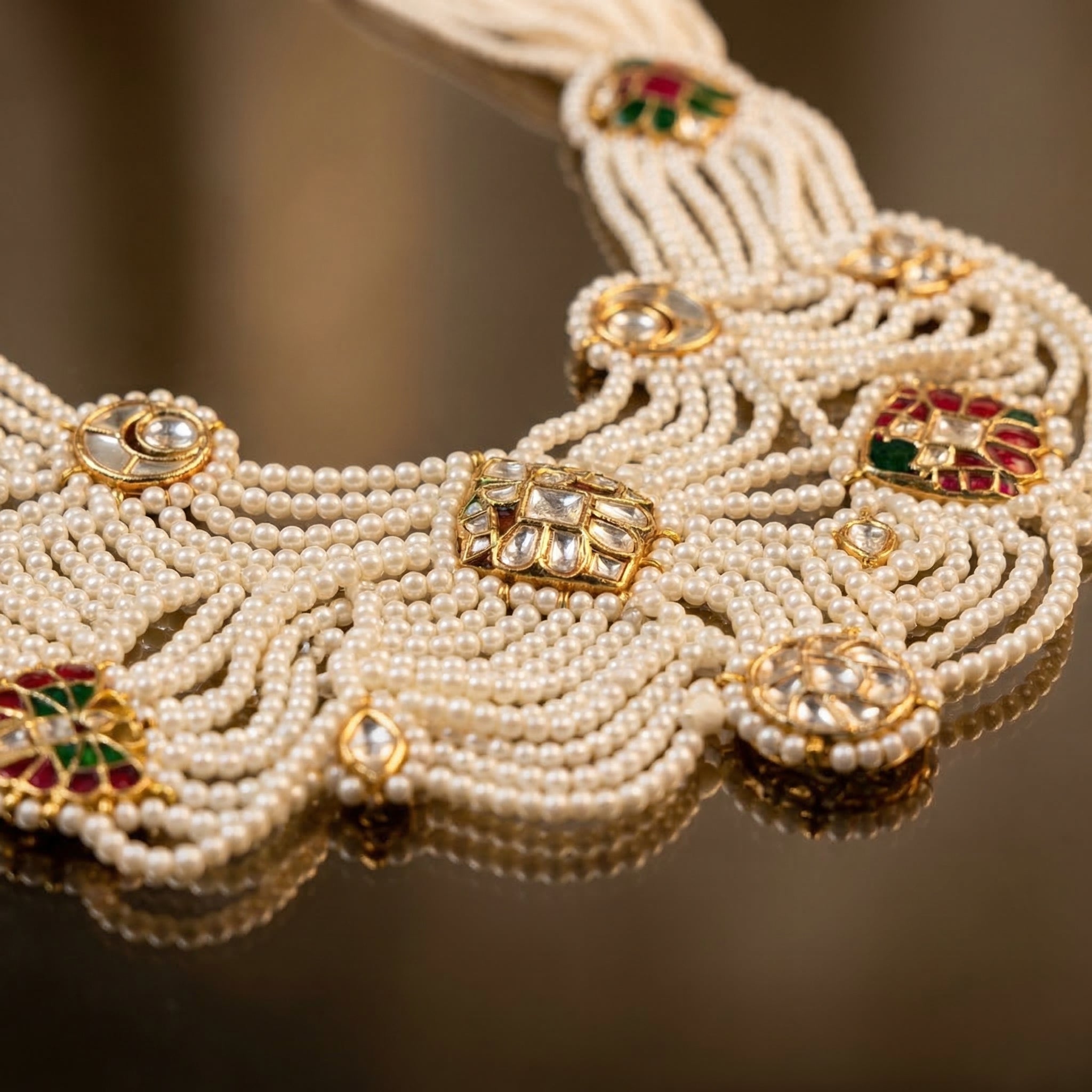 Vasudha Pearl Collar Necklace Set