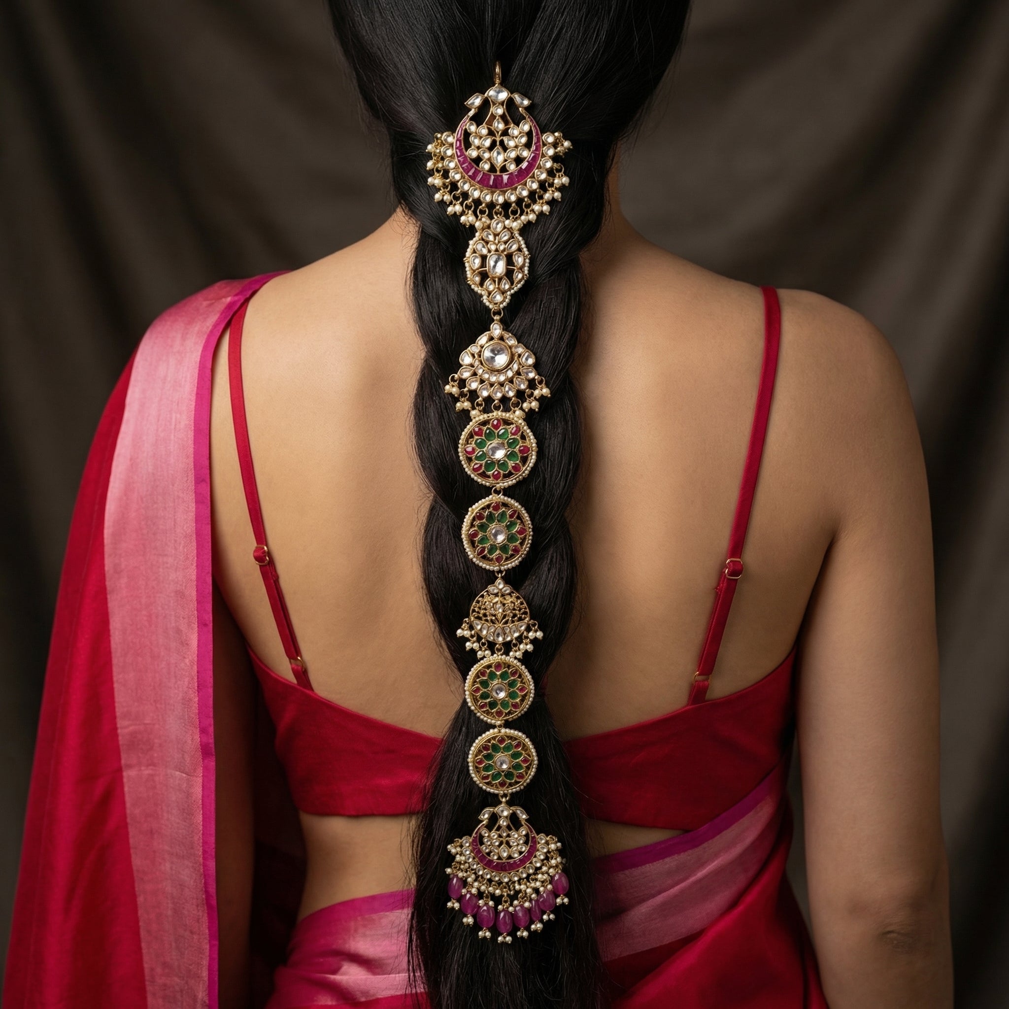 Gulrang Kundan Braid Ornament