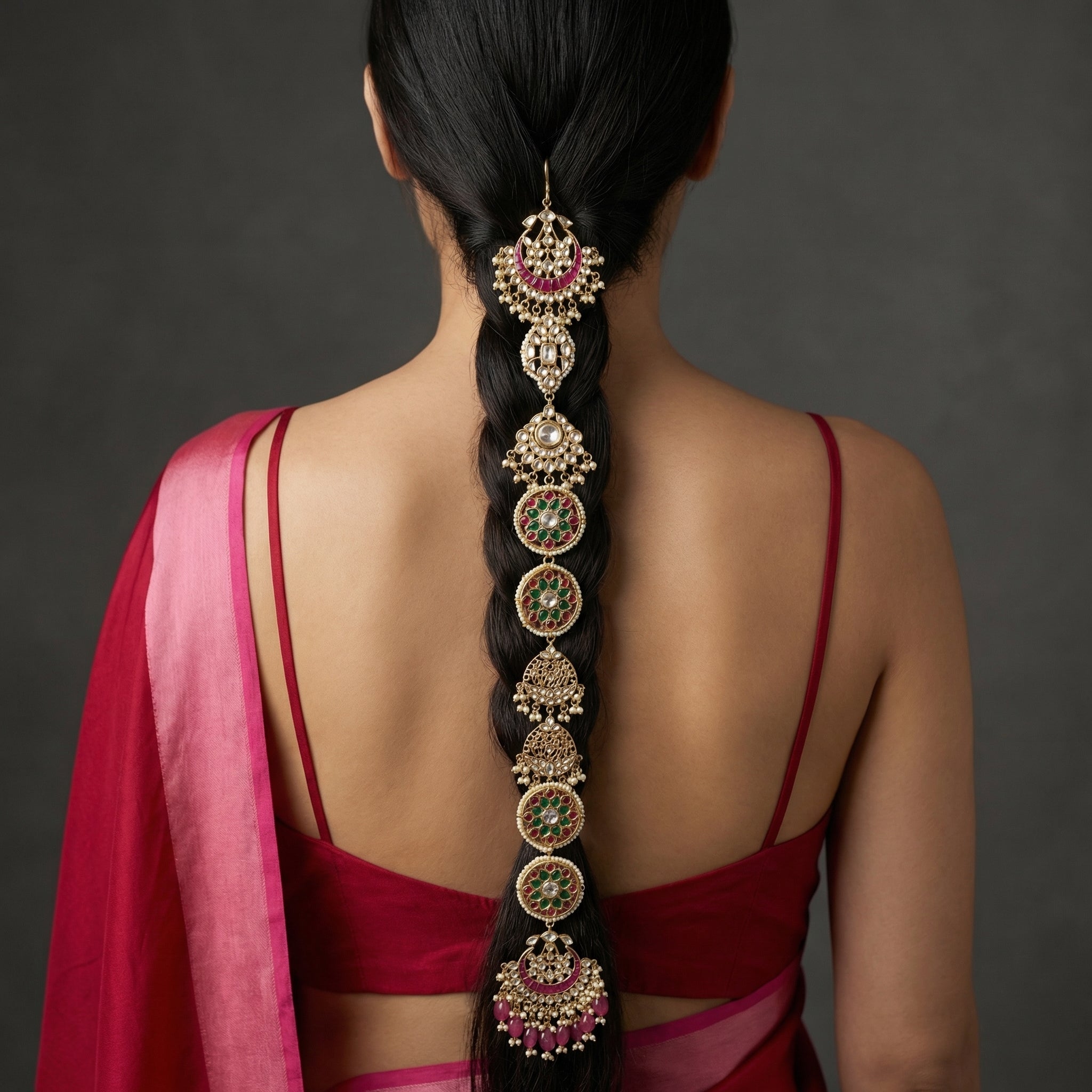 Gulrang Kundan Braid Ornament