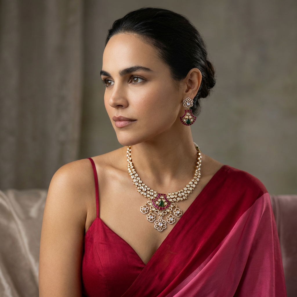 Lahiri Polki Heritage Necklace Set