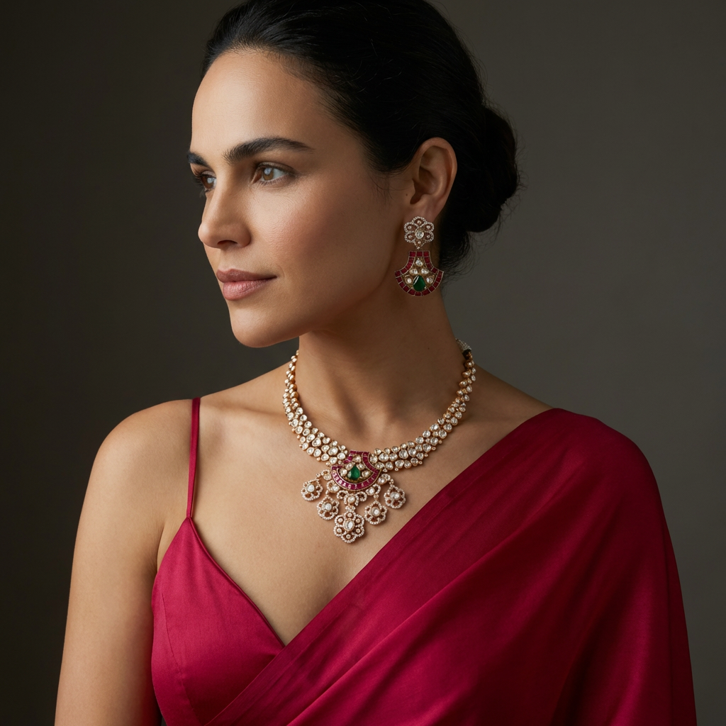 Lahiri Polki Heritage Necklace Set